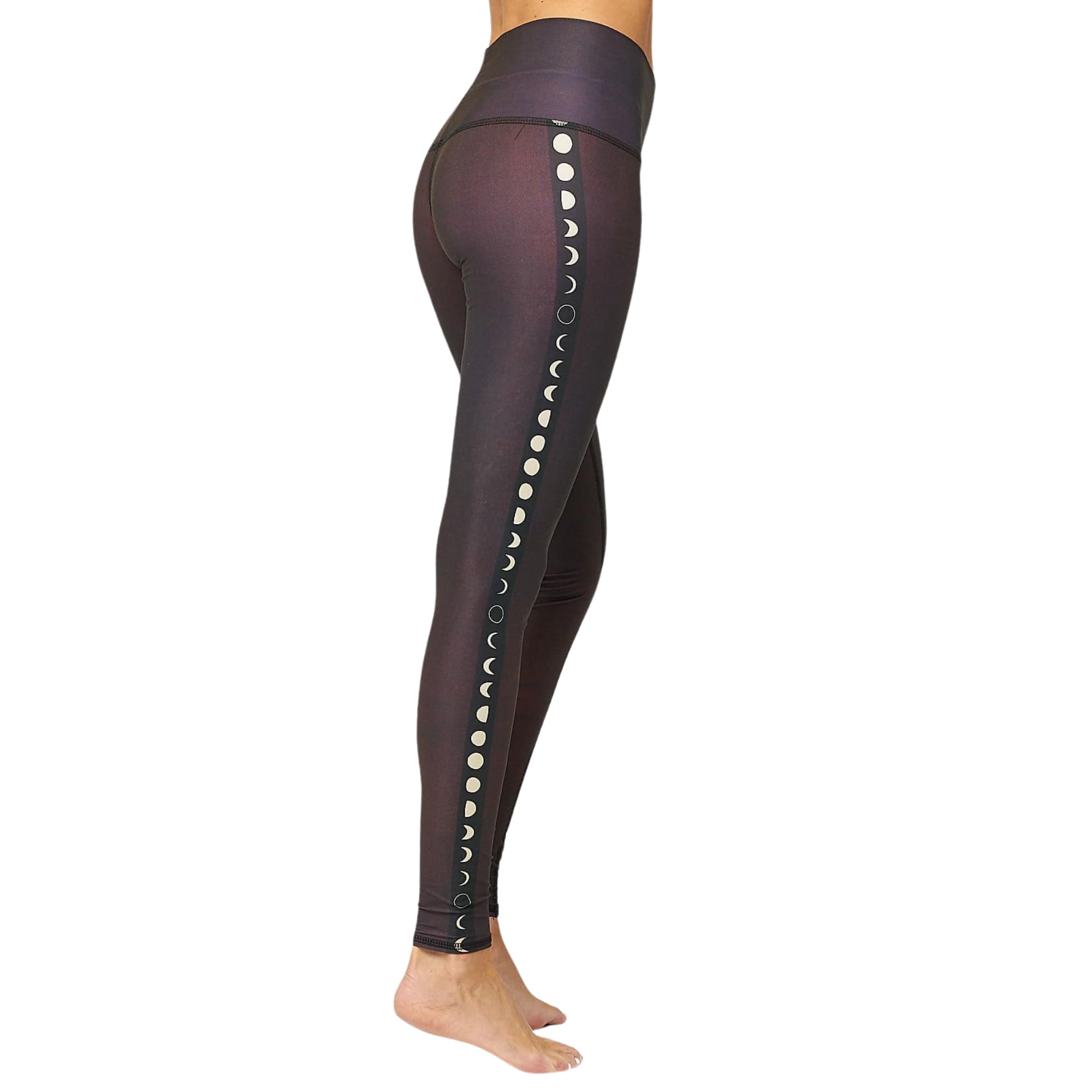Teeki Black Moon Printed Hot Pants Leggings for Women - USA Made Sustainable Eco-Friendly Luxury Activewear, Quick Dry & Breathable - X-Small - Perfect for Yoga, Running & Gym Workouts