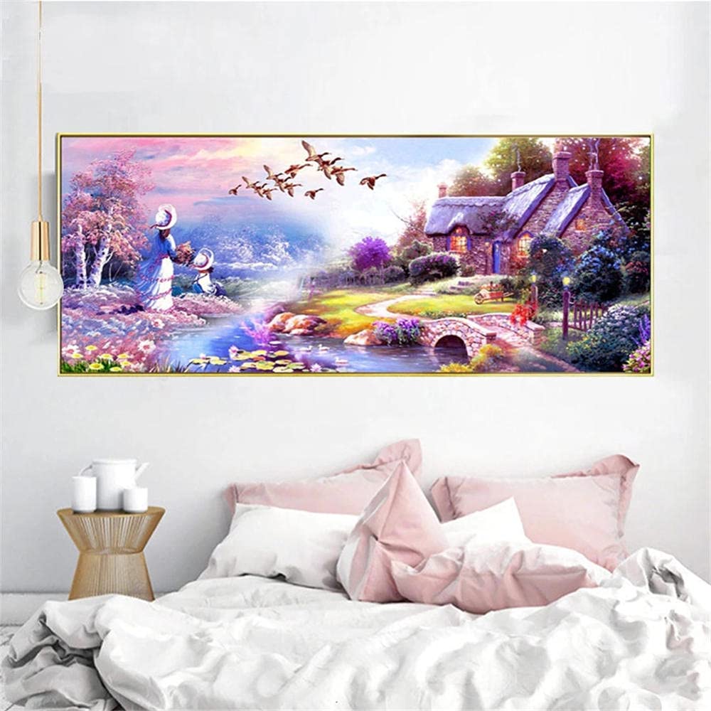 40x80in Large Diamond Painting Kit for Adults - Idyllic Scenery Full Drill DIY Cross Stitch by Numbers (100x200cm) | Beginner-Friendly Art & Craft Gift for Women, Kids | Wall Decor for Living Room, Bedroom