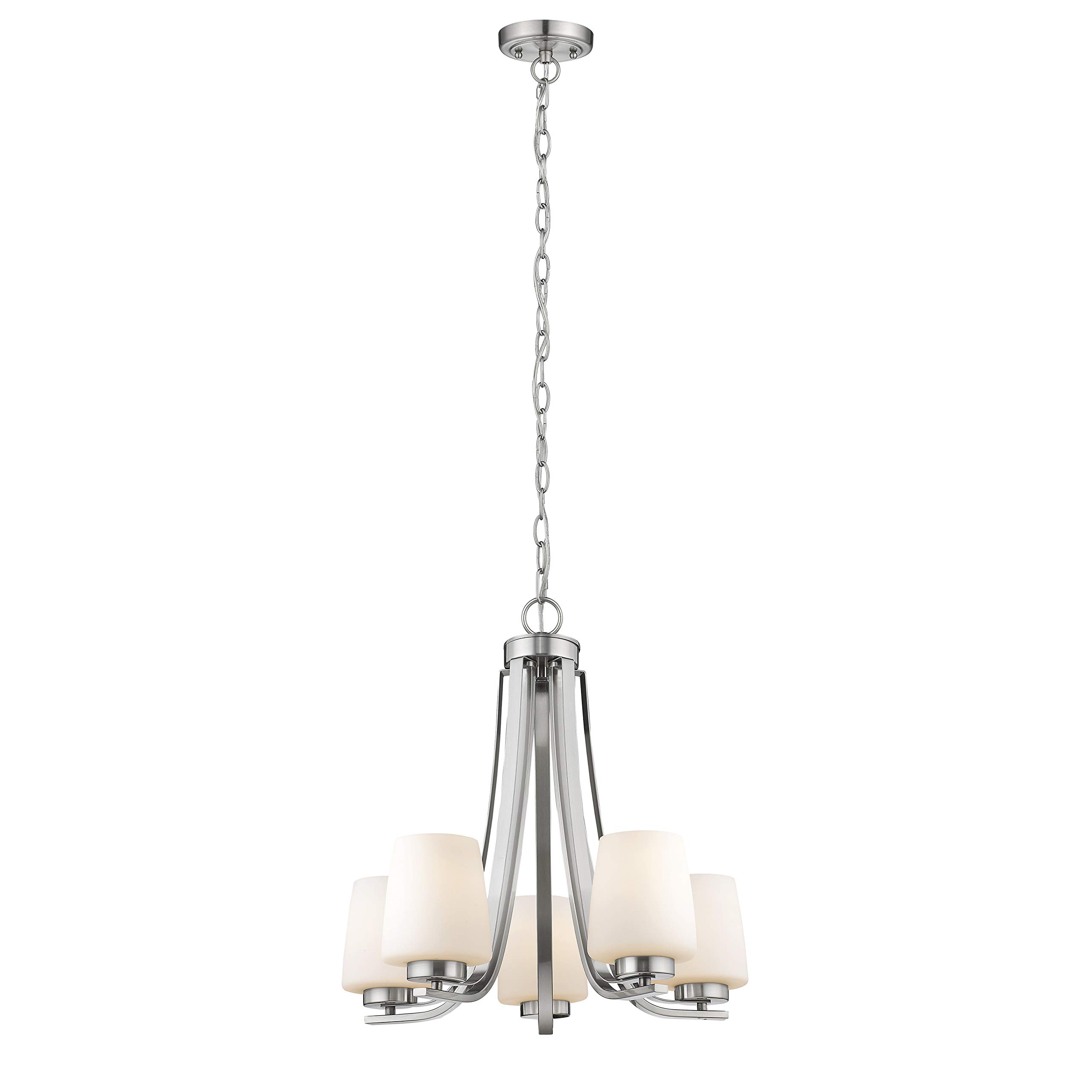 5-Light Brushed Nickel Mini Chandelier - 22