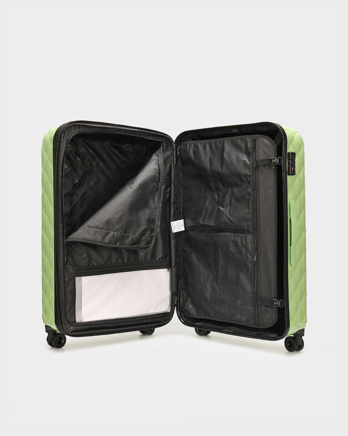 Premium Diamond 3-Piece Hardshell Luggage Set in Crystal Green - Lightweight Spinner Suitcase for Travel, Vacation & Business Trips (Carry-On, Medium & Large)