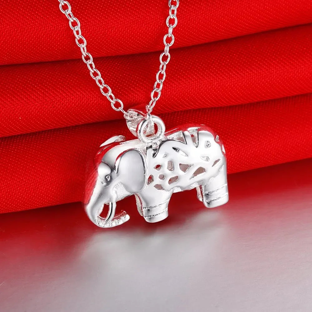 Elephant Pendant Necklace - Sterling Silver Animal Jewelry for Women - Perfect Gift for Nature Lovers & Elephant Enthusiasts (Great for Birthdays, Anniversaries & Spiritual Occasions)