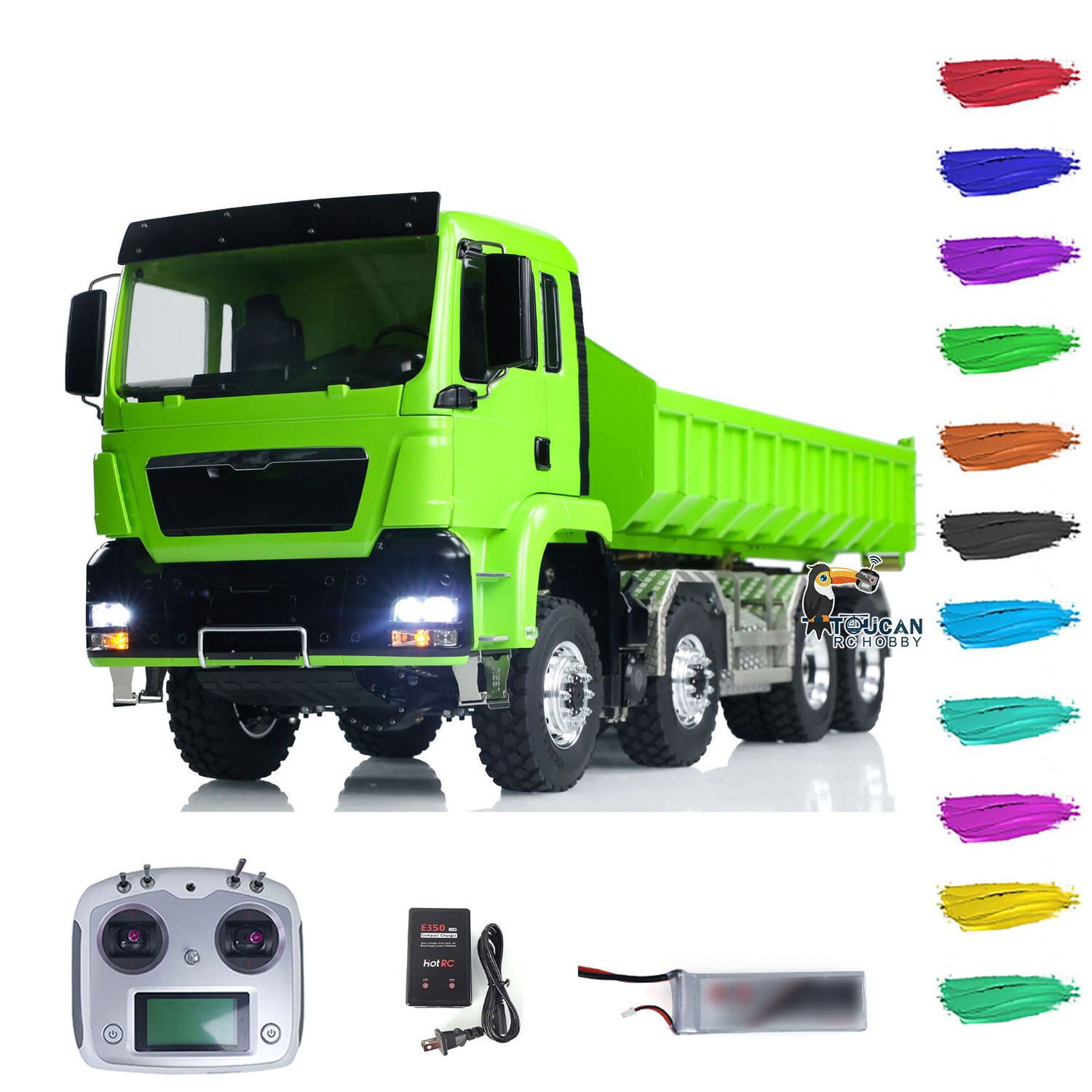 1/14 Scale LESU TGS RC Hydraulic Dump Truck - 8x8 Metal Chassis, Differential Lock, EDS Axles & 2-Speed Gearbox - Remote Control Construction Vehicle for Adults & Kids - Perfect for Construction Site Play, Off-Road Adventure & Collectors