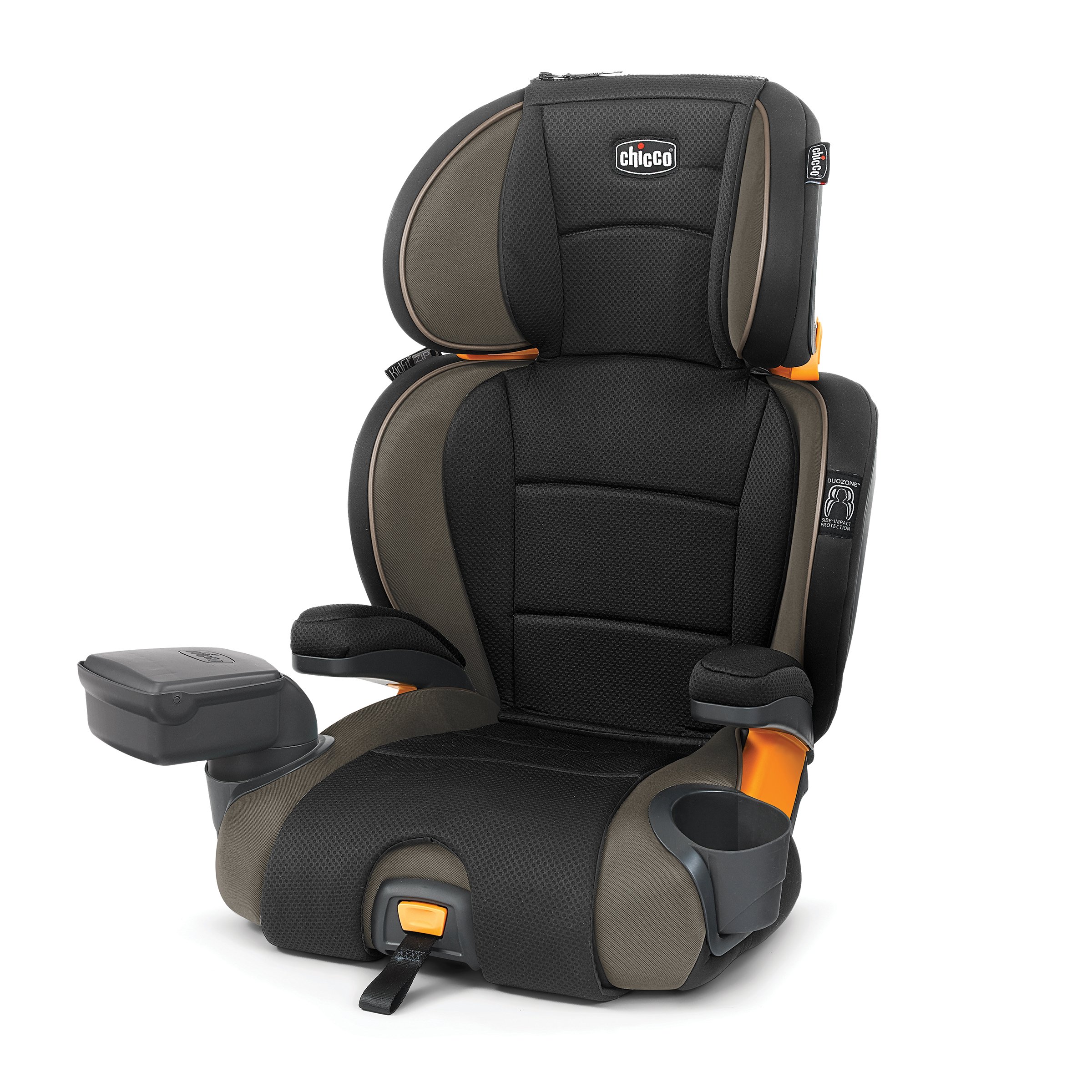Chicco KidFit Zip 2-in-1 Belt-Positioning Booster Car Seat for Kids - Lightweight & Comfortable Convertible Car Seat with Zip-off Cover (Eclipse Black) - Perfect for School Drop-offs & Family Road Trips