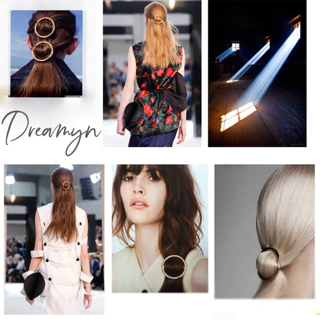 Dreamyn Round Hair Clips for Women - Hollow Circle Hair Barrettes, Geometric Hairpins, Minimalist Hair Accessories & Jewelry (Gold) | Perfect for Office, Wedding, Party & Everyday Use