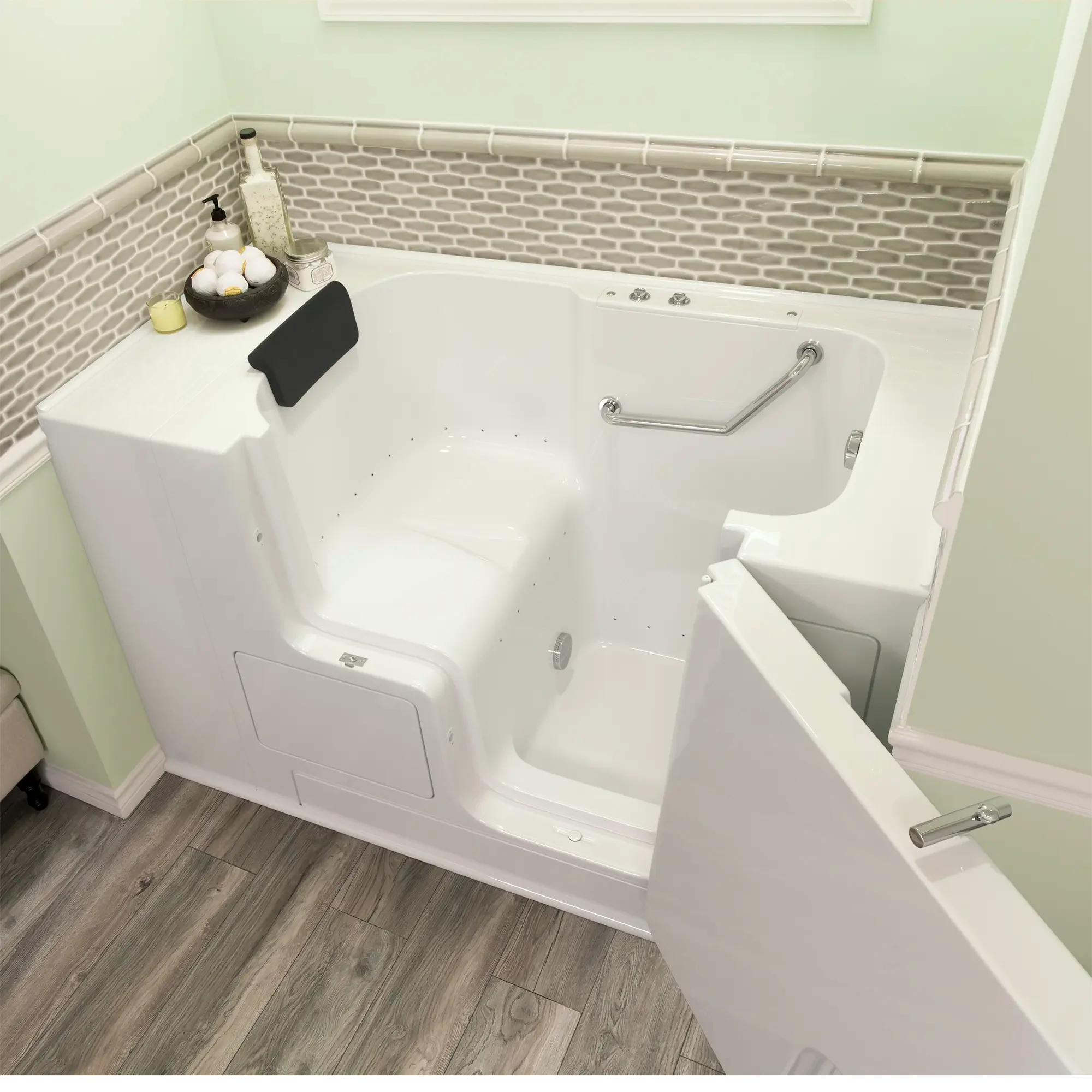 Premium 32 x 52 Inch Gelcoat Walk-In Bathtub with Air Spa System - Right Hand Drain - Ideal for Elderly & Mobility Needs, Relaxing Hydrotherapy at Home