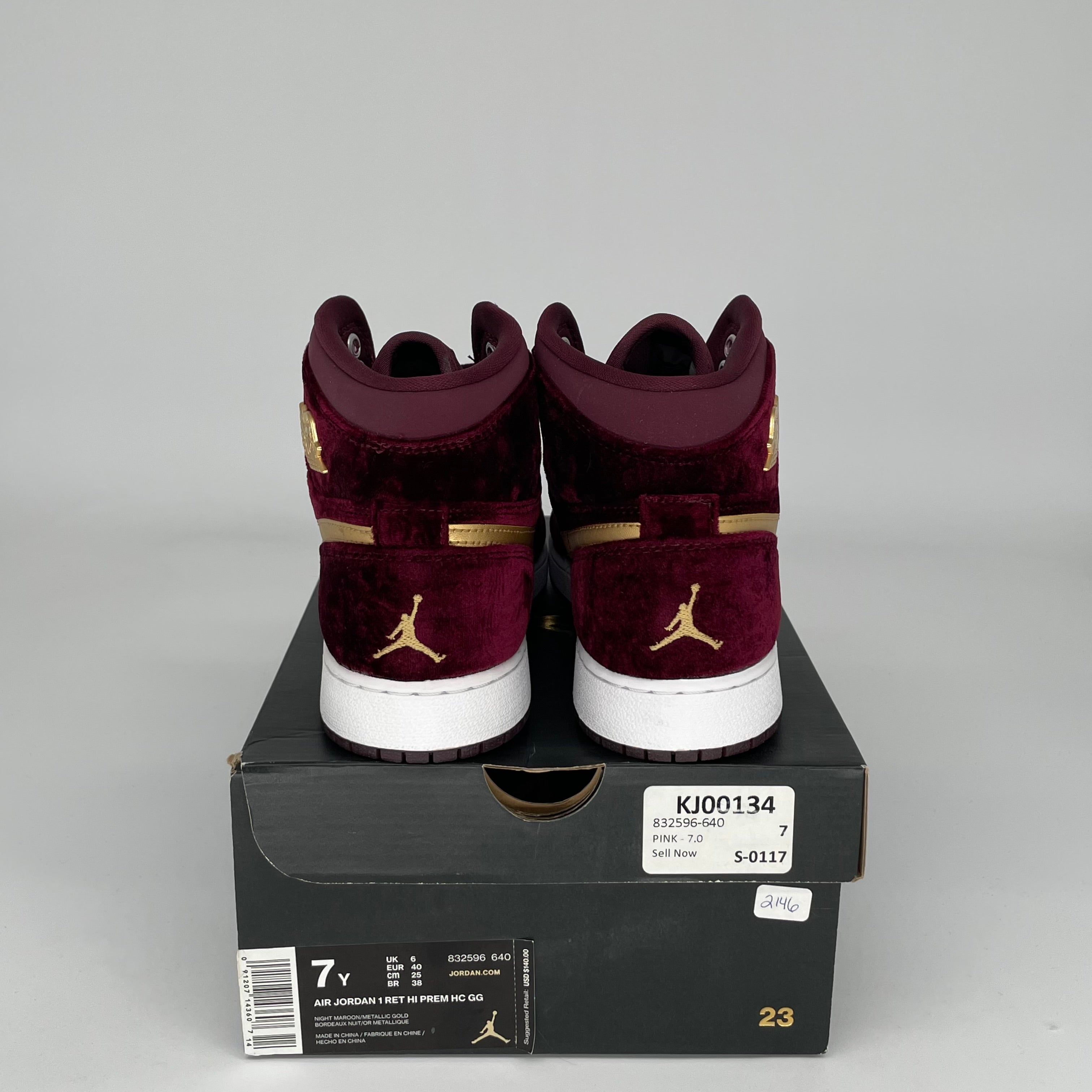 AIR JORDAN 1 Heiress Night Maroon Sneakers - Size 7Y (832596-640) - Women's Basketball Shoes for Casual Wear & Street Fashion