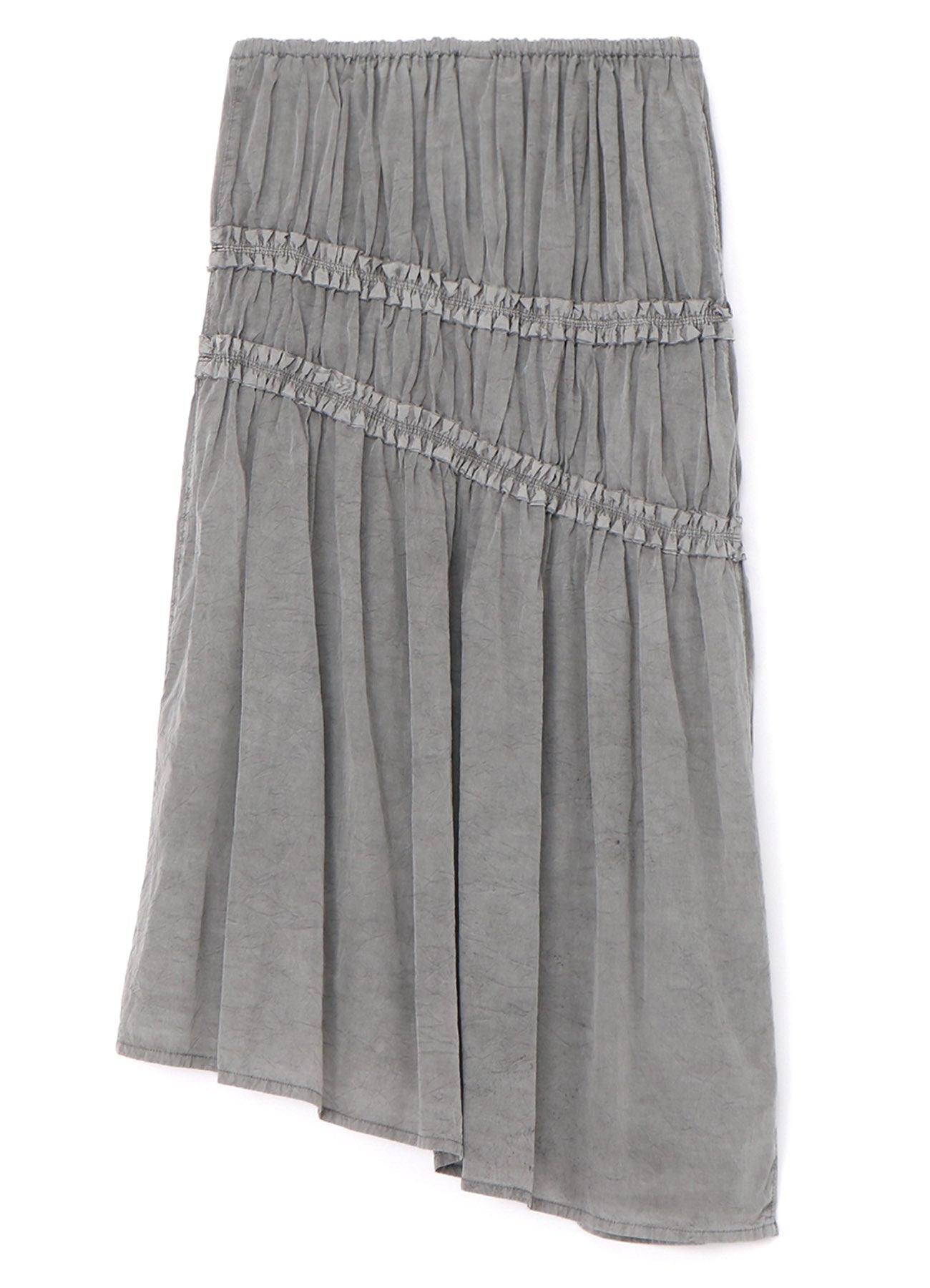 CUPRA Cotton Wrinkle-Resistant Asymmetrical Gathered Skirt - Pigment Dyed Lawn Fabric for Casual & Boho Outfits