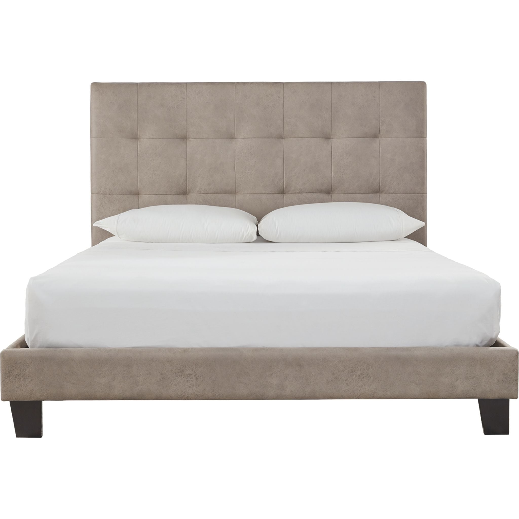 Adelloni Light Brown Upholstered Bed Frame - Queen Size Fabric Platform Bed with Wooden Slats for Bedroom, Guest Room & Master Suite