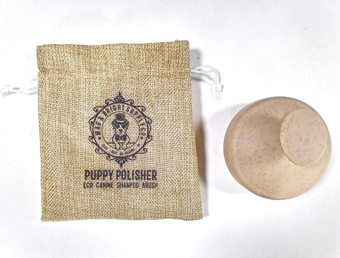 Eco-Friendly Wheat Straw & Silicone Dog Shampoo Brush for Puppies - Gentle Pet Grooming Tool for Bathing, Massage & Shedding Control - Perfect for Small & Medium Dogs at Home or Professional Grooming Salons