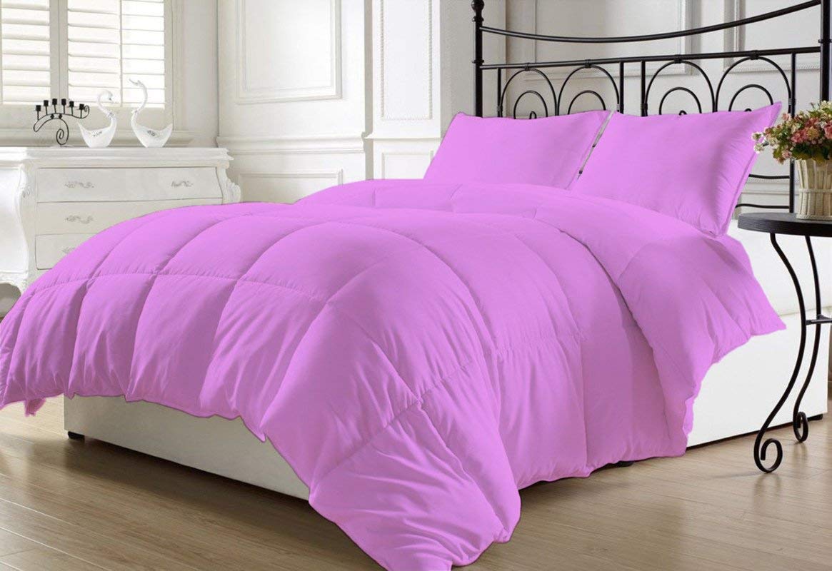 Premium 8-Piece Super Soft Quilted Goose Down Comforter Set - 300 GSM, 500 Thread Count with Duvet Cover & 100% Egyptian Cotton Sheets (Full Size, Lavender) - Luxury Bedding for Cozy Winter Nights & Hotel-Style Comfort