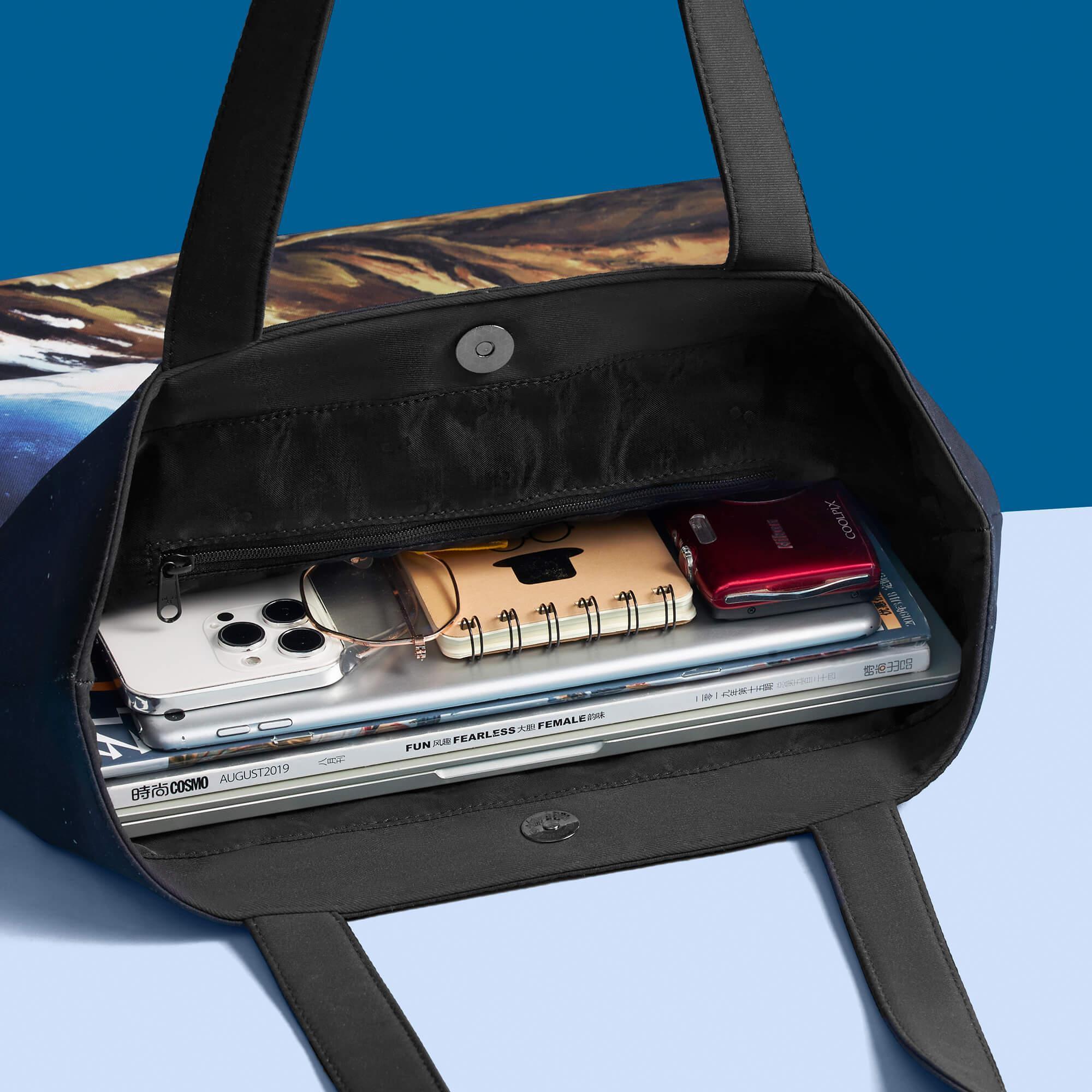 Stylish Printing Tote Bag - Qianshan Twilight Snow Design - Perfect for Shopping, Beach Trips & Everyday Use