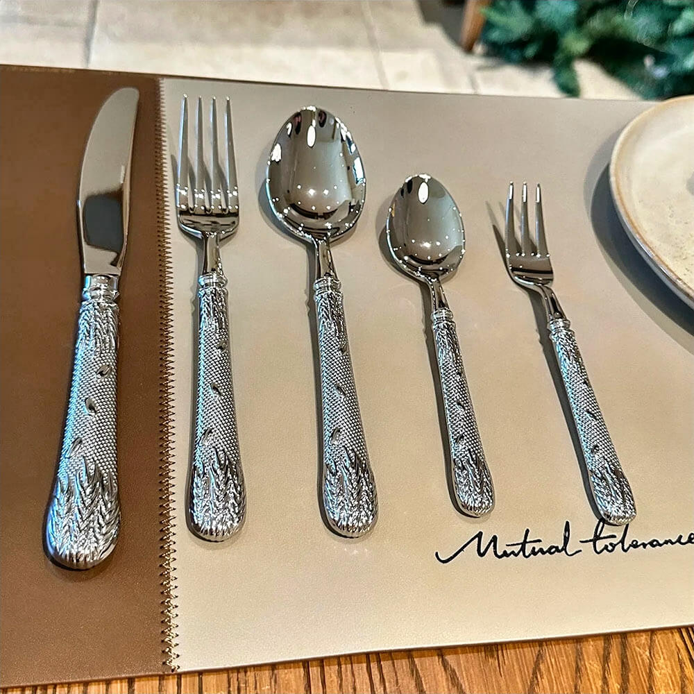 Majorelle 20-Piece Stainless Steel Flatware Set - Elegant Silverware for Dining, Kitchen & Entertaining - Perfect for Dinner Parties, Weddings & Everyday Use