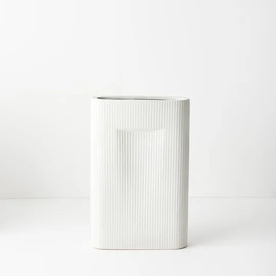 Elegant White Sable Vase - Modern Home Decor for Living Room, Dining Table & Wedding Centerpieces