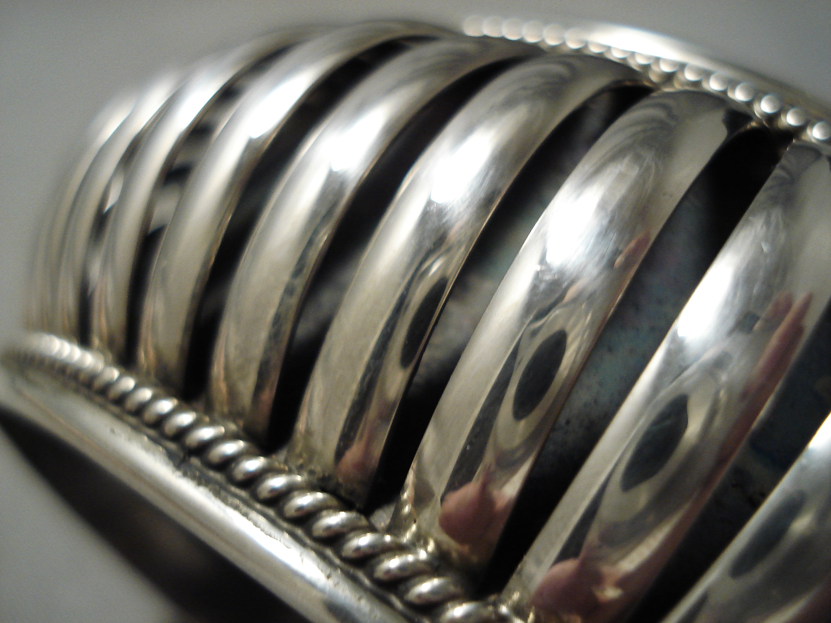Advanced Technique Navajo Sterling Silver Bridge Native American Bracelet