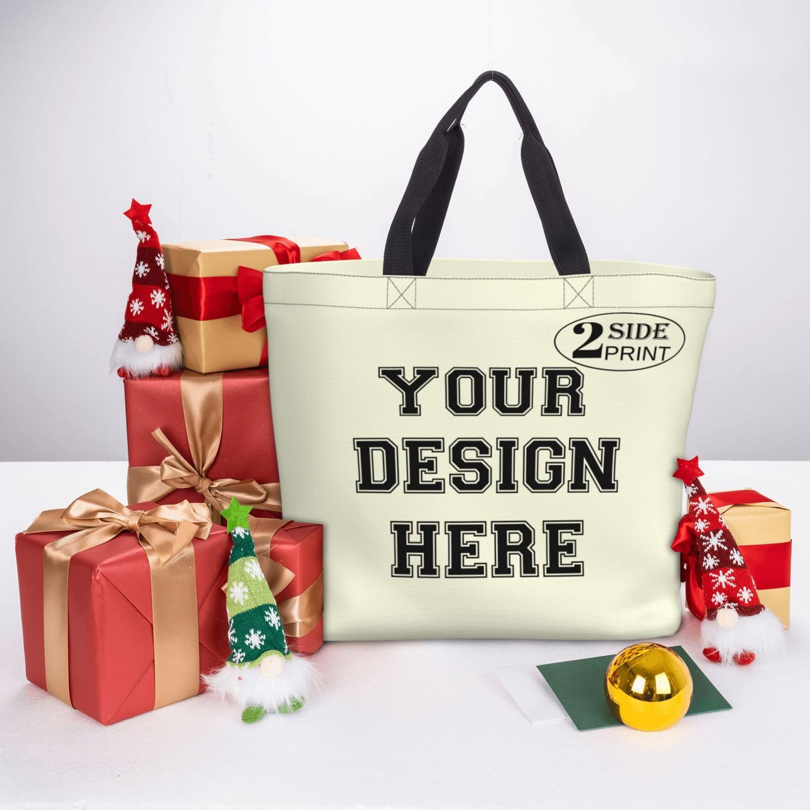Custom Logo Tote Bags for Women - Personalized Travel & Grocery Bags for Shopping & Gifts