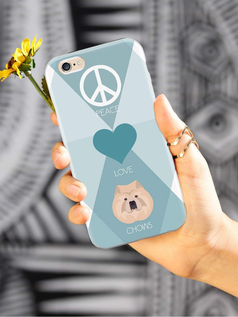 Inspired Cases - Premium 3D Textured Protective Phone Case for Apple iPhone 11 Pro Max (6.5 Inch) - Shockproof & Anti-Scratch Cover with Peace Love & Chow Design - Perfect for Daily Use, Travel & Outdoor Activities