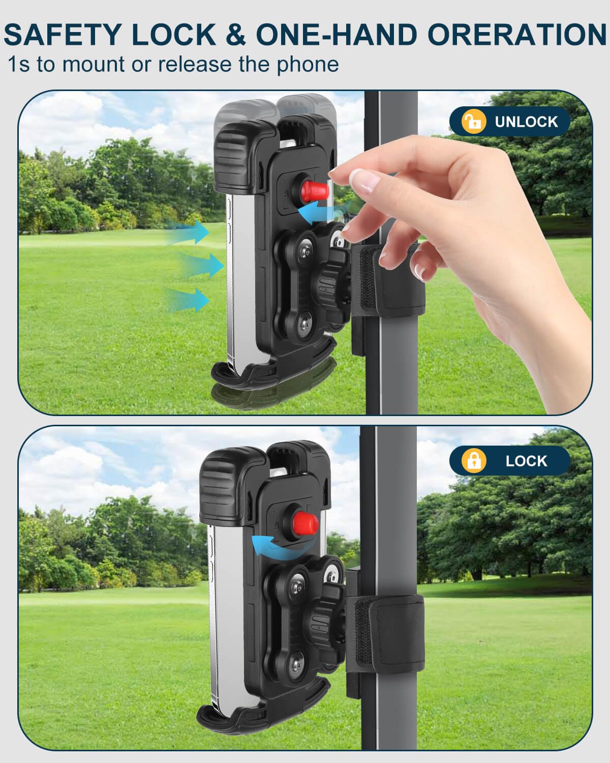 **Magnetic Golf Cart Phone Holder Mount - Vibration Dampener & Ultra-Strong N52 Neodymium Magnets - Compatible with EZGO, Club Car, Yamaha, ICON - Secure Phone Caddy for iPhone, Galaxy, Google Pixel - Perfect for Golfing, Off-Roading & Outdoor Adventures**