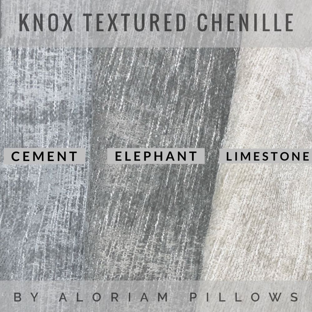 Knox Limestone Slub Textured Chenille Pillow Cover - Soft Decorative Throw Pillow Case (Fabric by the Yard Available) - Perfect for Living Room, Bedroom & Home Decor