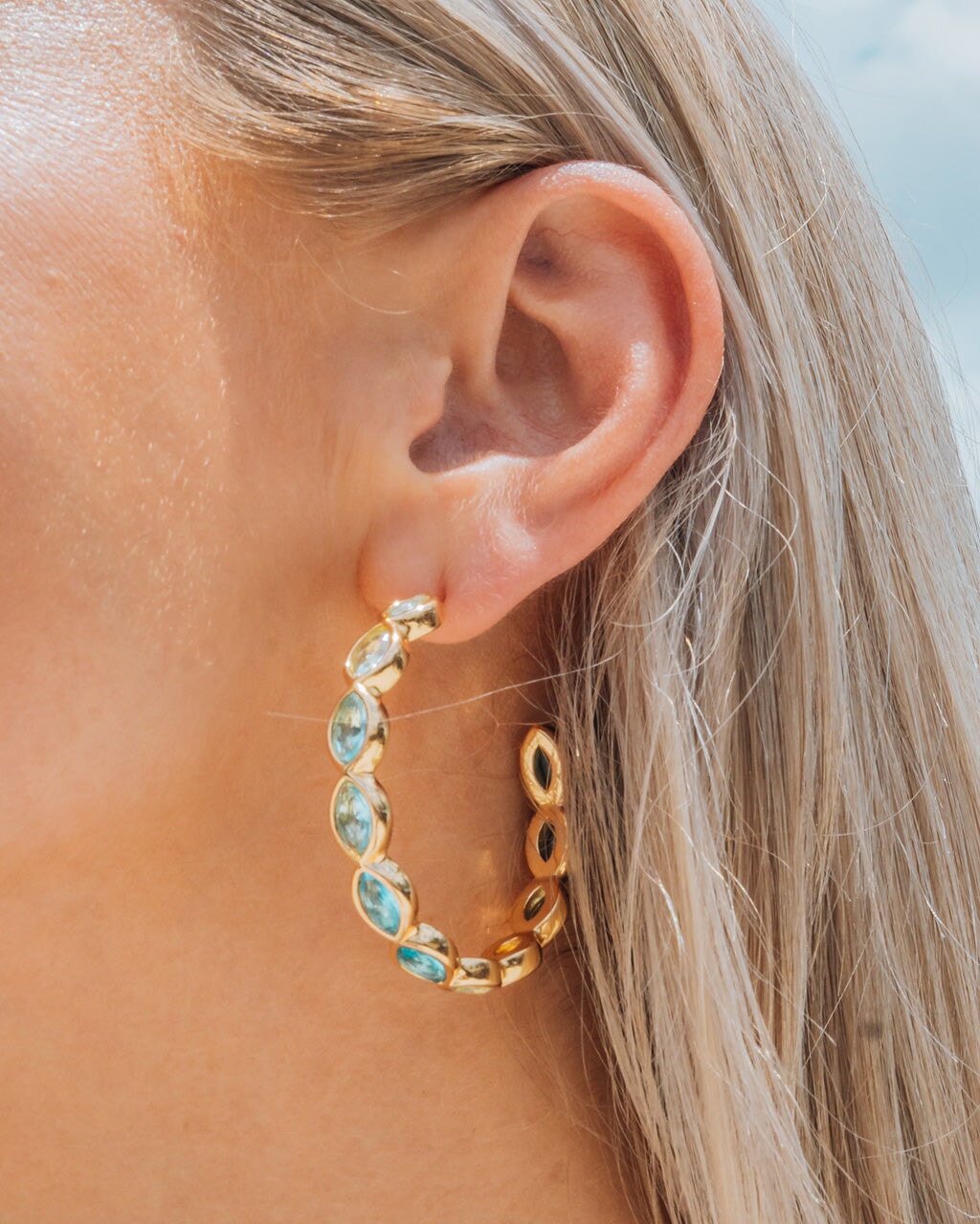 Stylish Naomi Multicolored CZ Hoop Earrings for Women - Trendy Cubic Zirconia Fashion Jewelry - Perfect for Parties, Weddings & Everyday Wear