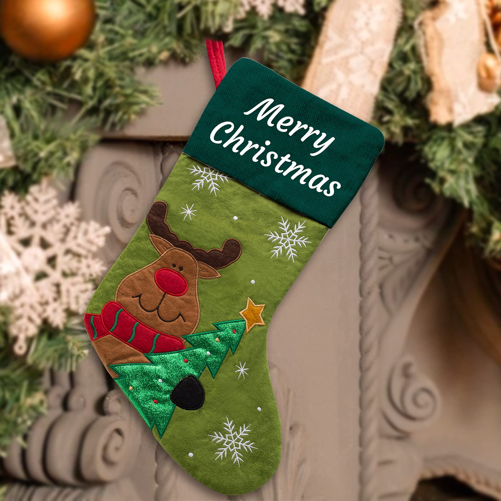 Personalized Christmas Stockings with Names - Custom Holiday Stockings for Family & Friends (1, 2, 3, 4, 5, 6 Pack) - Festive Home Decor for Christmas Tree, Fireplace Mantel & Holiday Gifting