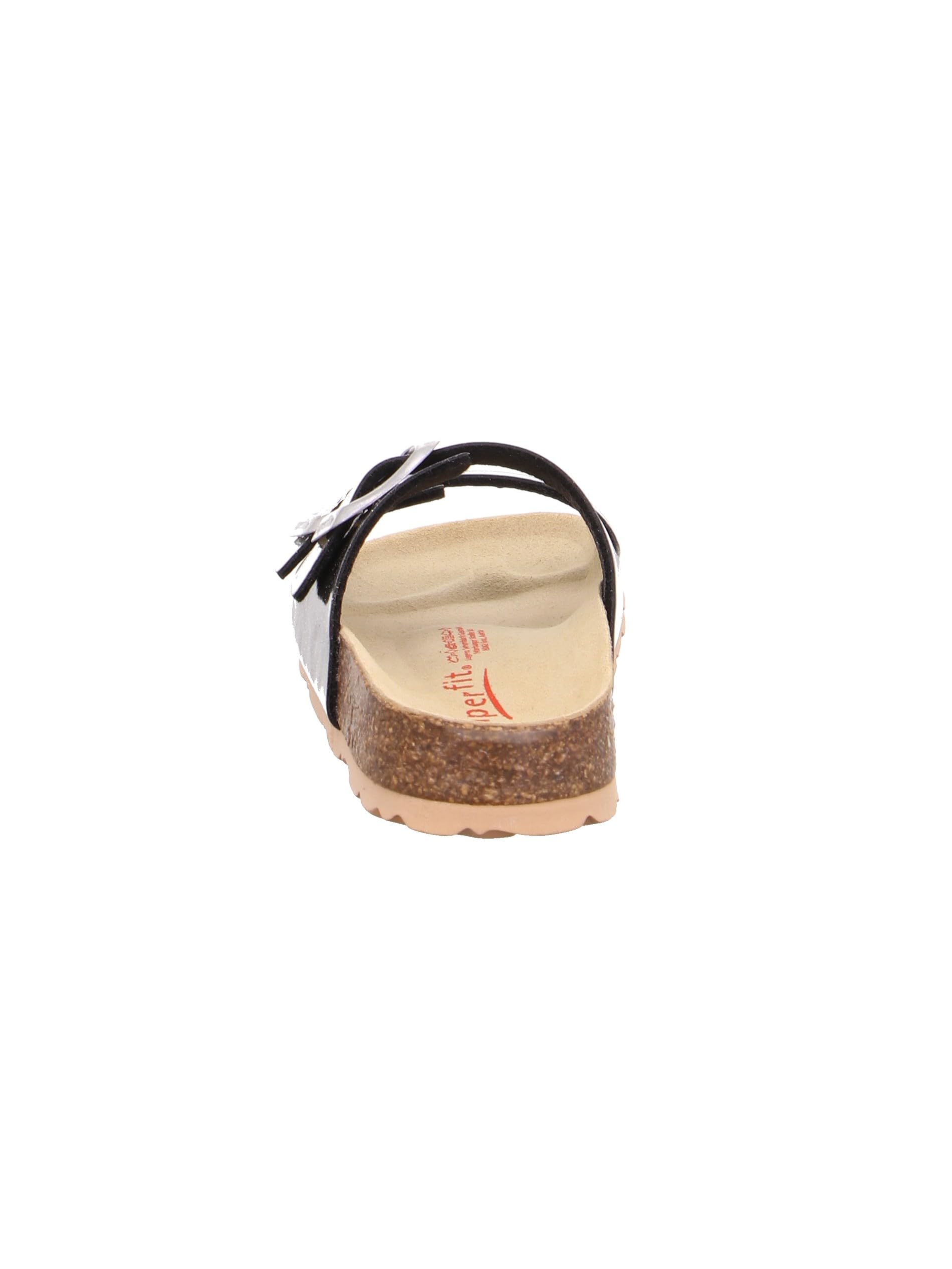 Girls' Open Back Slippers - Soft Faux Fur House Shoes with Non-Slip Sole, Black Combo 01 (UK Size 1) | Perfect for Indoor Comfort, Bedroom Relaxation & Cozy Home Wear