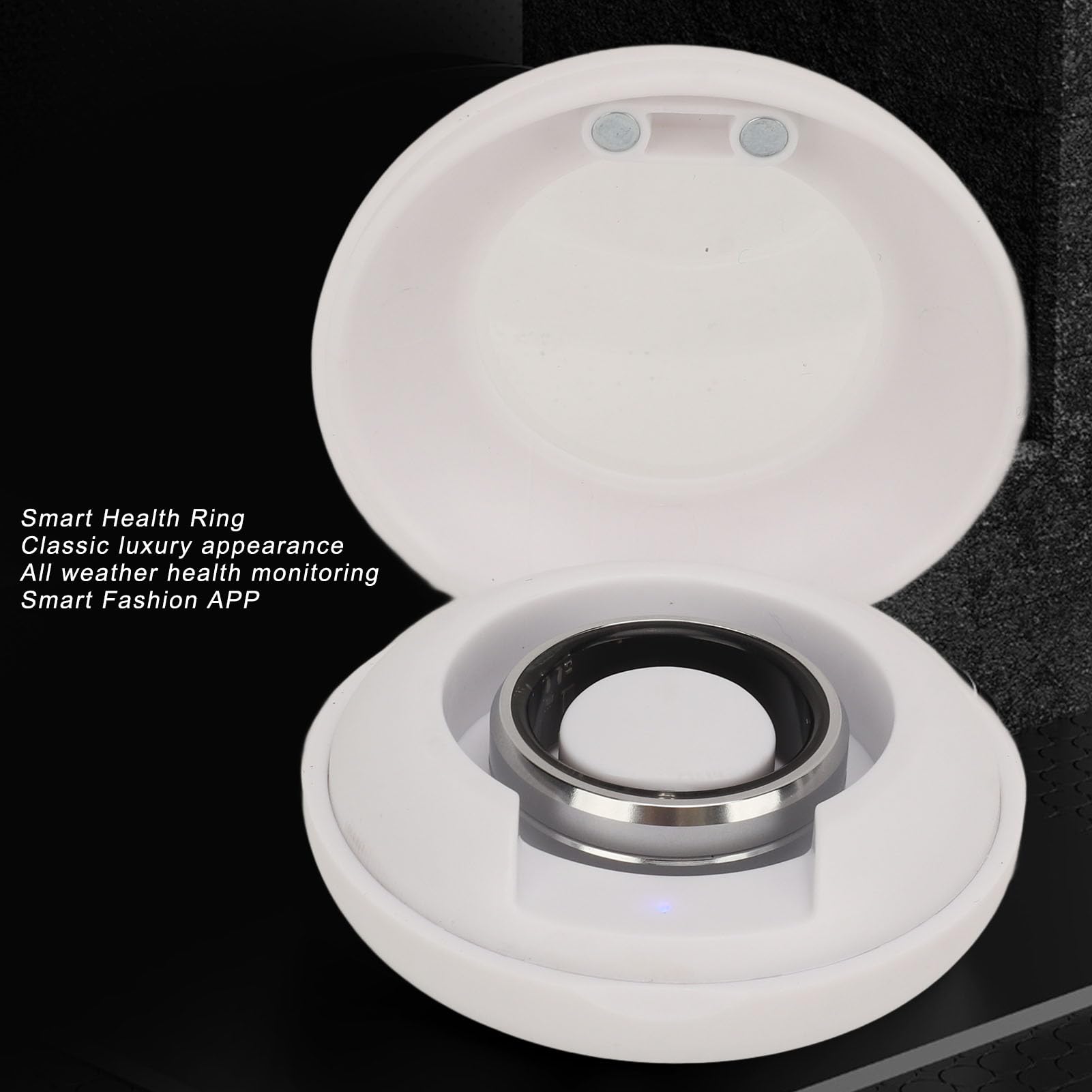 Smart Ring with Health & Sleep Monitoring, IP68 Waterproof Fitness Tracker, Step Counter & Photo Control - Silver (8) | Perfect for Workouts, Sleep Tracking & Daily Activity Monitoring