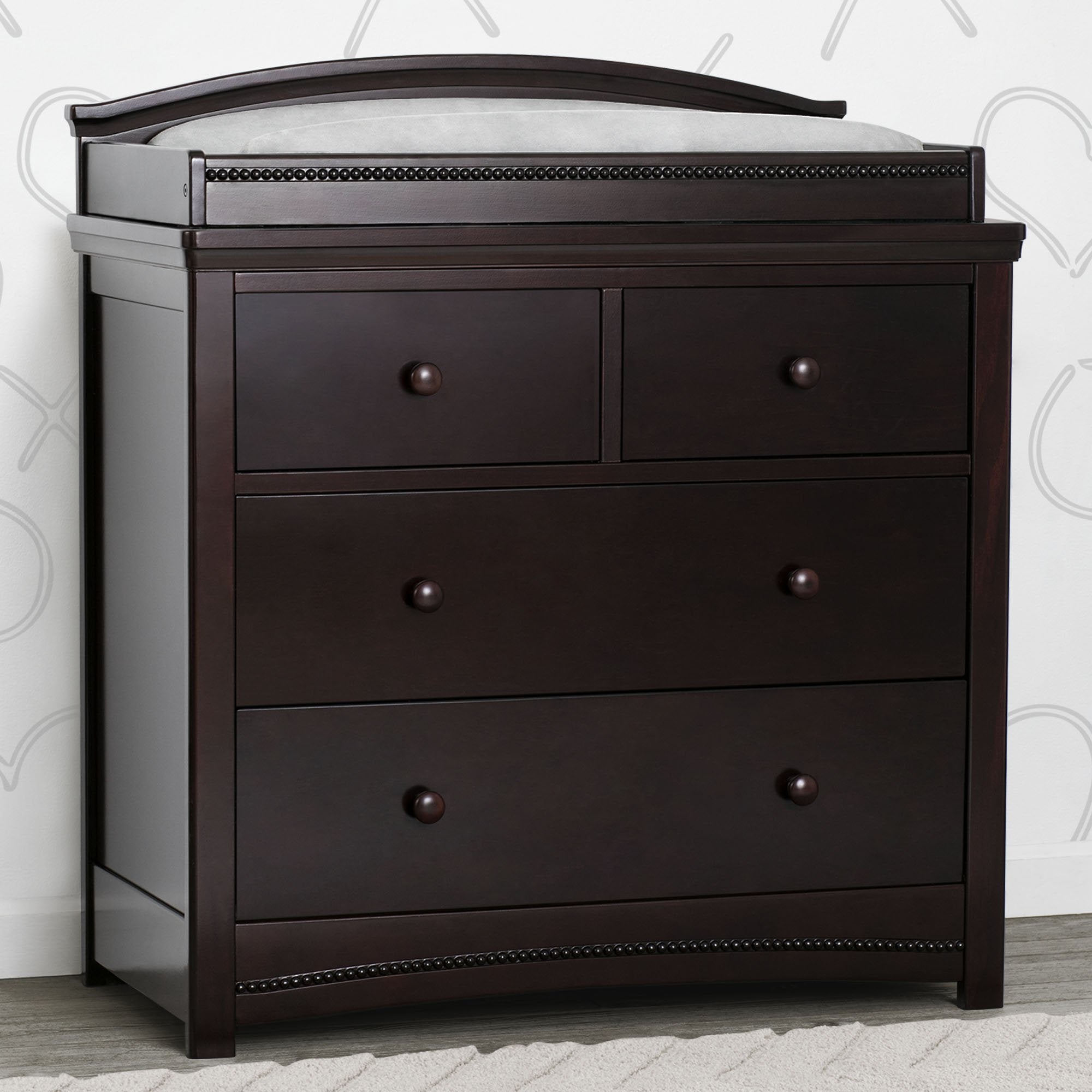 Emma 4-Drawer Baby Dresser with Changing Table Top - Nursery Storage Solution for Diapers, Clothes & Baby Essentials | Perfect for Newborns & Toddlers