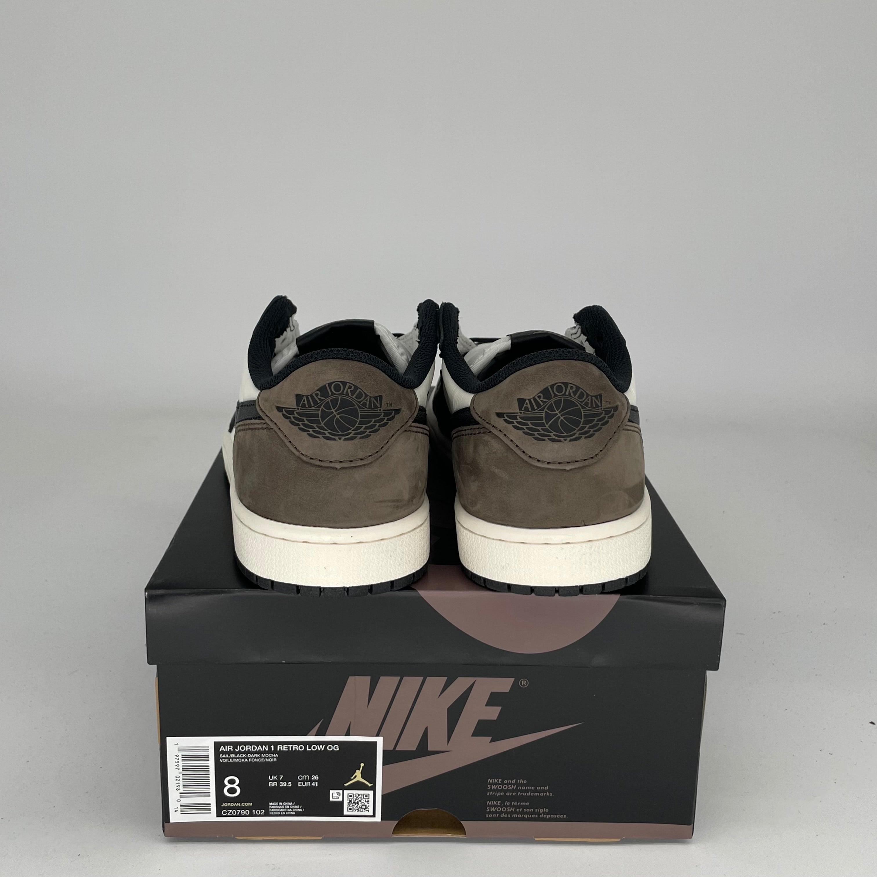 Air Jordan 1 Low Mocha Men's Sneakers - Size 8 (CZ0790-102) | Retro Basketball Shoes for Casual Wear & Street Style