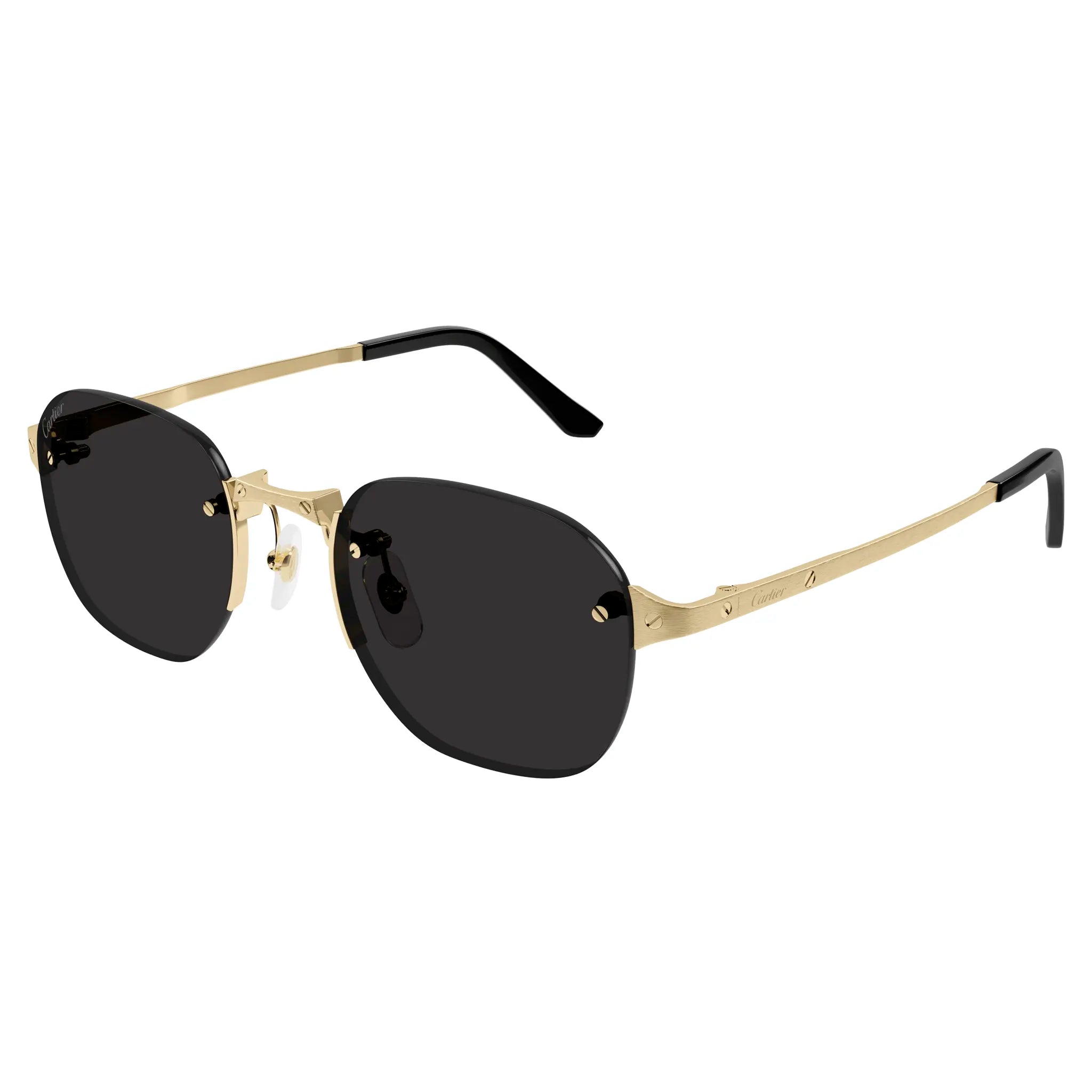 Cartier CT0459S 001 Gold Grey Polarized Sunglasses for Women - Luxury Designer Shades for Driving, Beach & Outdoor Fashion