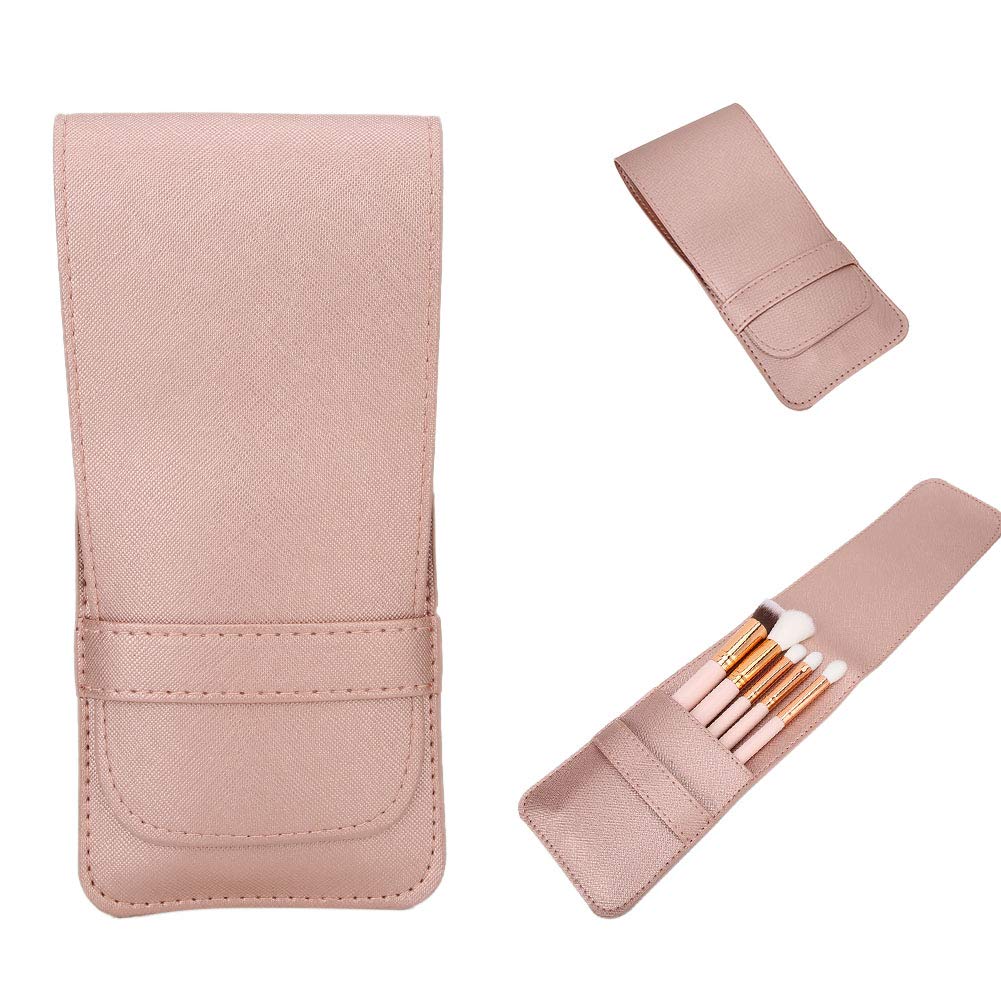Premium Travel Makeup Brush Organizer - PU Leather Cosmetic Brush Case with Portable Storage for Makeup Brushes & Beauty Tools | Perfect for Travel, Home Use & Professional Makeup Artists