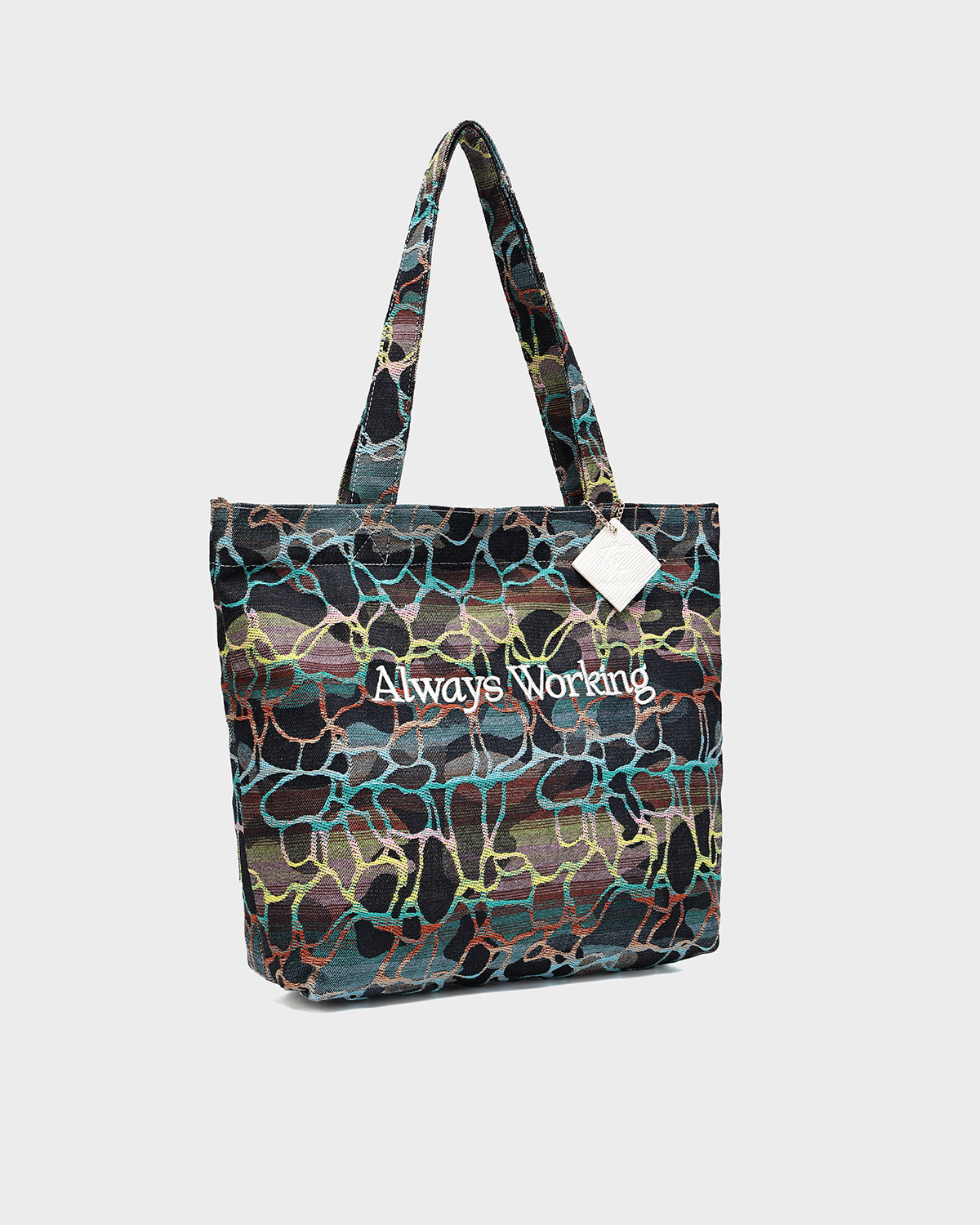 Hustle Tapestry Tote Bag in Midnight Mosaic - Stylish & Durable Canvas Shoulder Bag for Women, Perfect for Work, Shopping & Beach Day Out