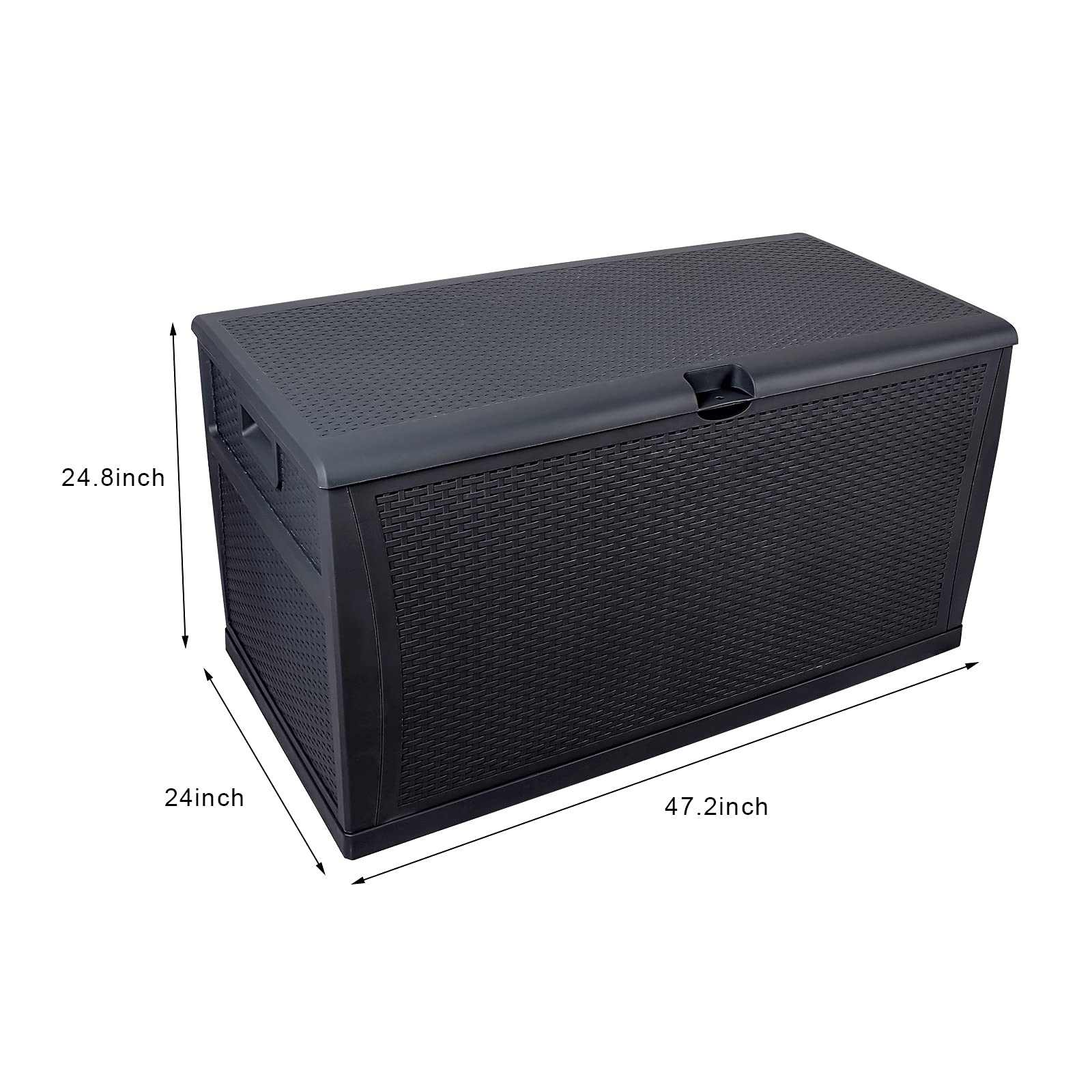**HomVent 120 Gallon Waterproof Outdoor Storage Box - Deck Box for Patio Cushions, Furniture, Garden Tools & Pool Toys - Durable Black Storage Container for Backyard, Poolside & Garden Organization**