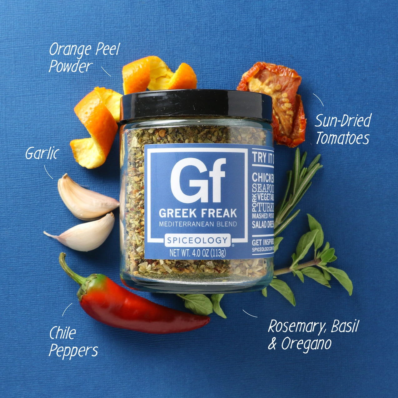 Greek Freak Mediterranean Spice Rub - Authentic Greek Seasoning Blend for Grilling, Roasting & Marinades - Perfect for Lamb, Chicken & Seafood