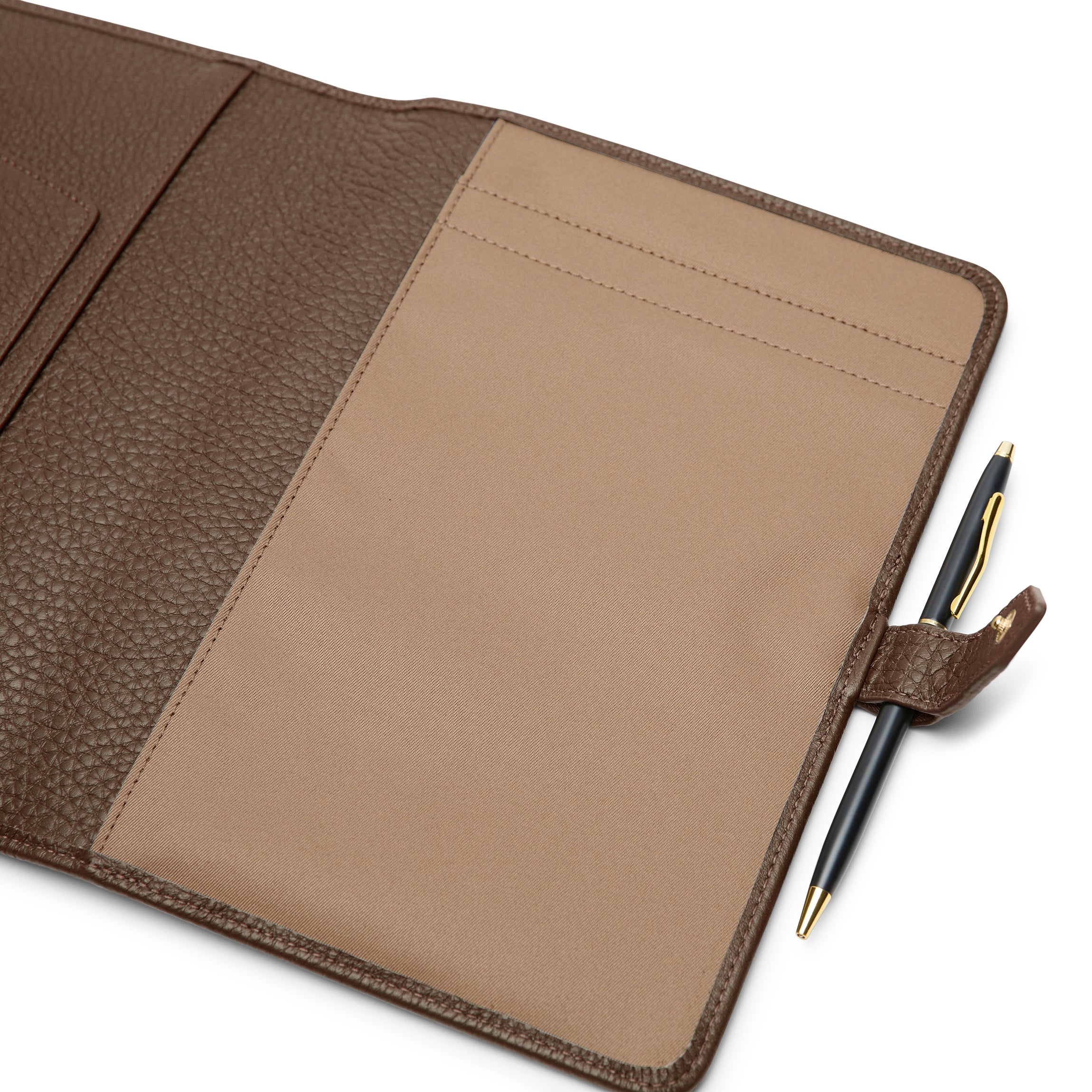 A5 Junior Snap Padfolio Cocoa Brown - Professional Leather Portfolio for Students & Business - Perfect for Meetings, Interviews & School Organization