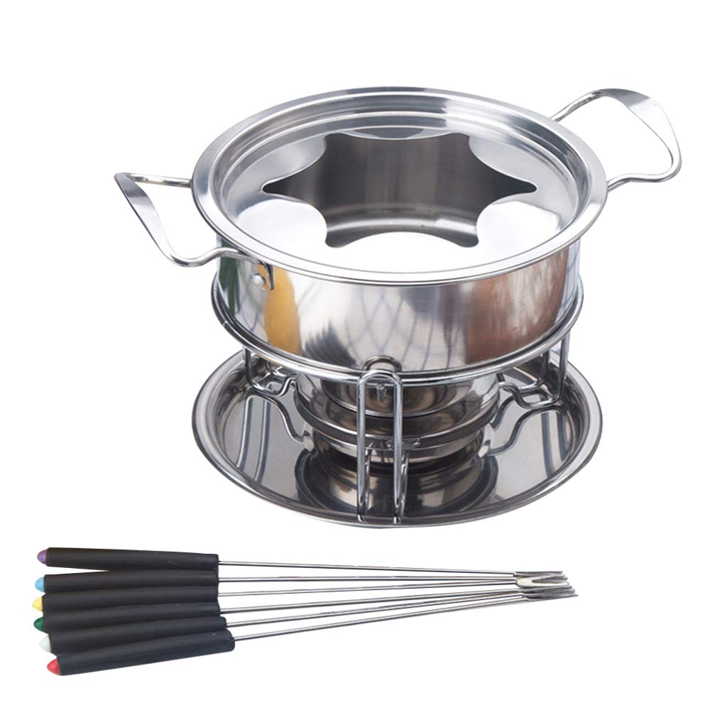 Luxshiny Stainless Steel Chocolate Melting Pot Set - Double Boiler for Melting Chocolate, Cheese, Butter & Caramel - Perfect for Candy Making, Fondue Parties & Home Baking | Chocolate Fondue Maker & Candy Melting Pot