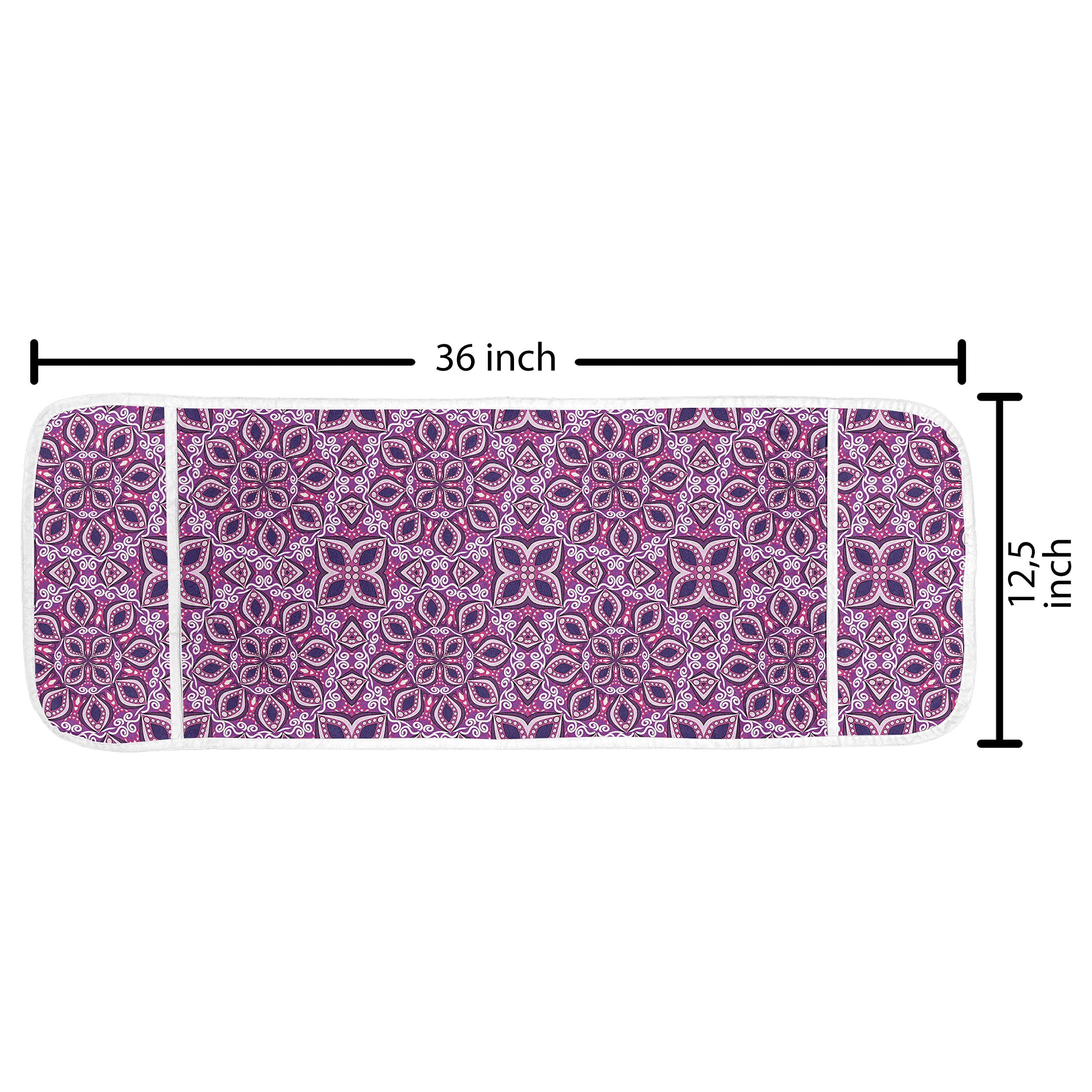 Ambesonne Floral Microwave Cover - Waterproof Victorian Swirls Print with Lace Effects & Pockets, 36