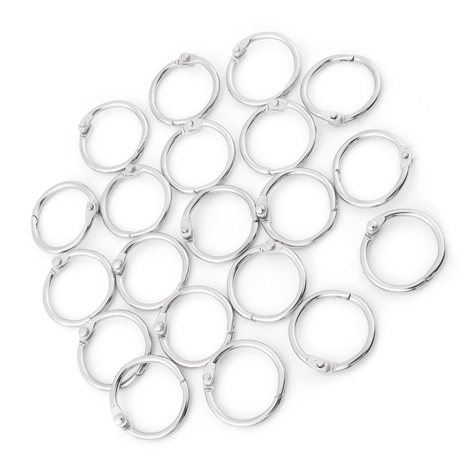 Zerodis 20PCS Metal Book Rings for Documents, Keys & Flashcards - School/Office/Home Use