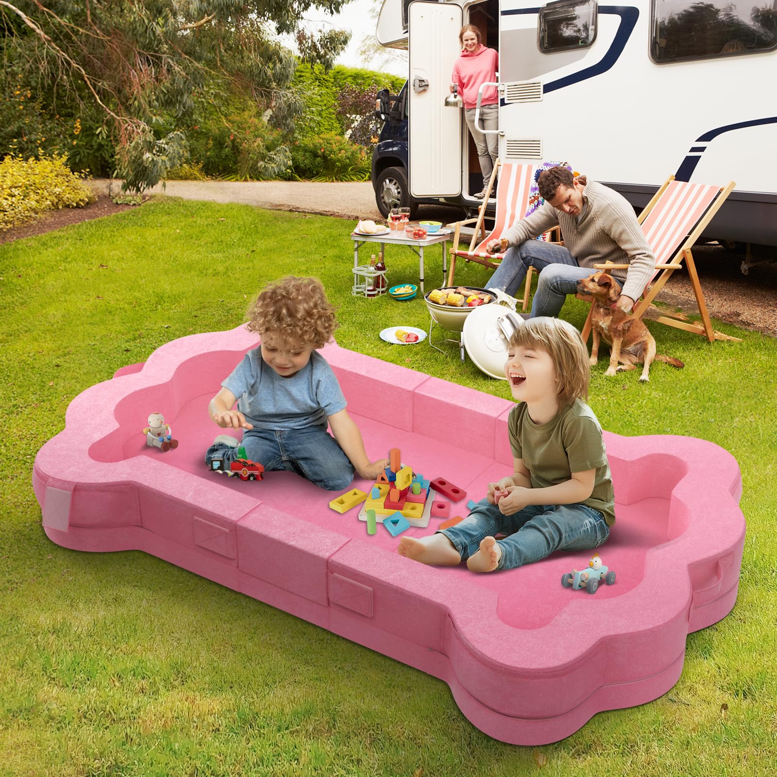 Portable Toddler Bed - Foldable Floor Bed for Kids 1-5 Years Old | Soft, Safe & Washable Travel Bed for Toddlers | Perfect for Home, Travel & Sleepovers (Pink)