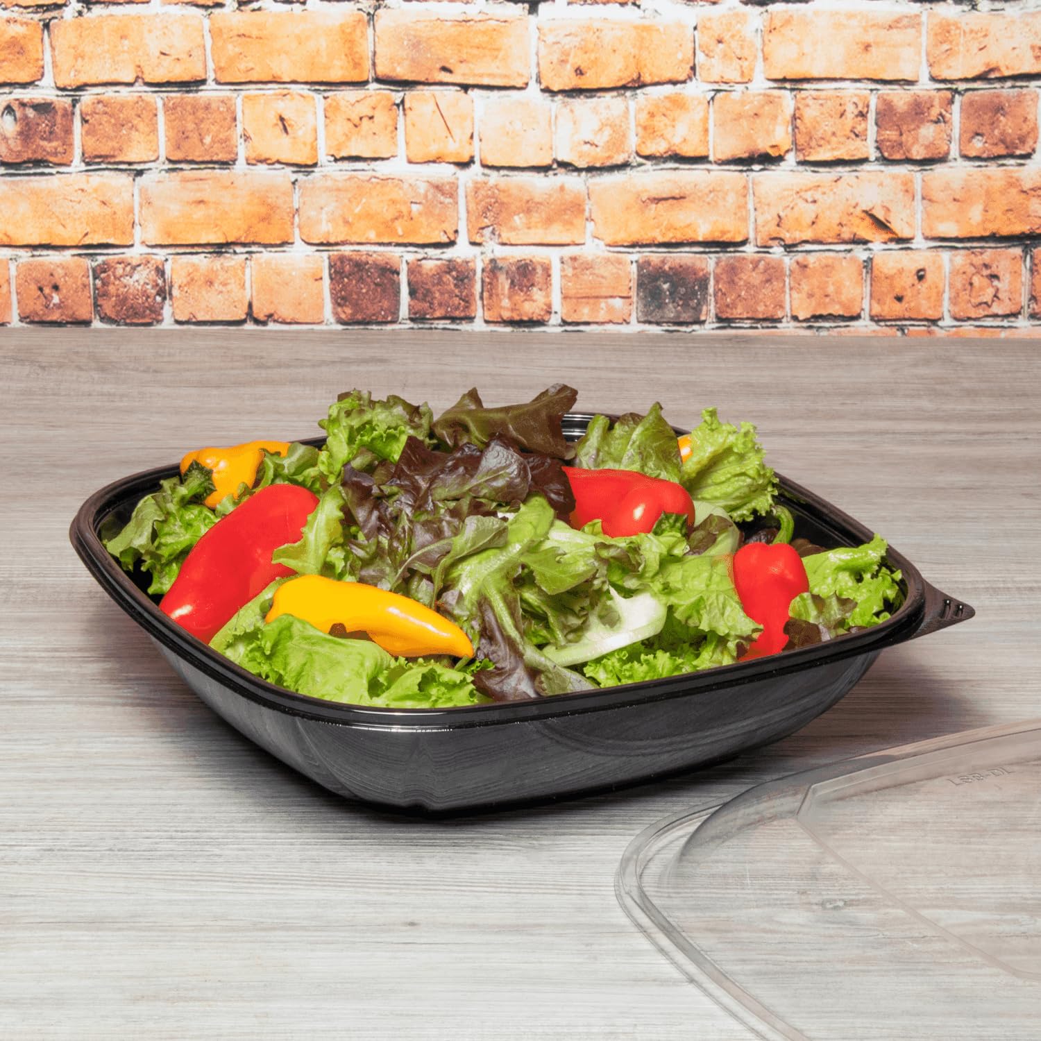 80 oz Black PET Square Bowls (50 Pack) - Durable & BPA-Free for Food Storage, Meal Prep, and Serving - Perfect for Restaurants, Catering, and Bulk Food Packaging