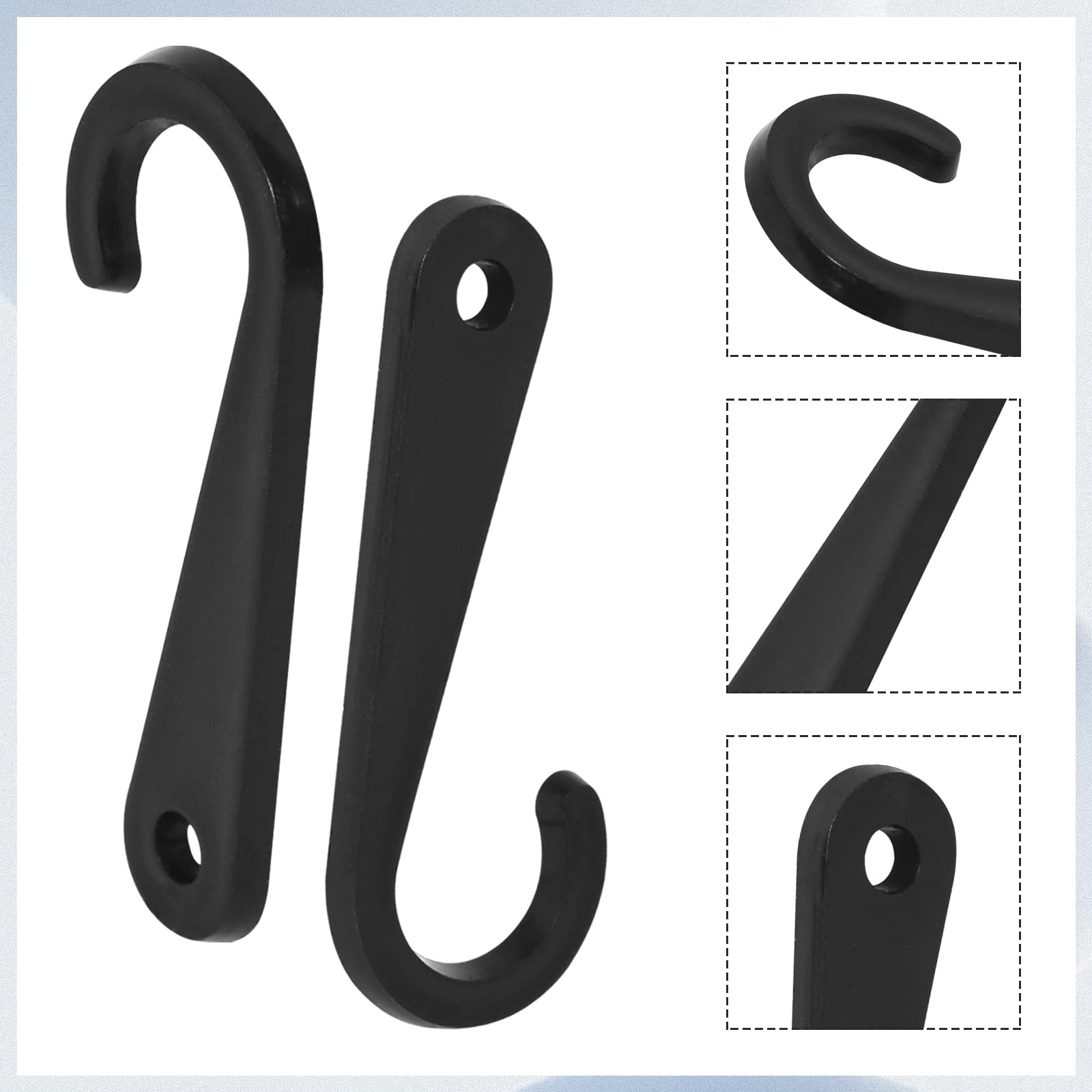 500Pcs 1 3/4 Inch Black Plastic Sock Display Hooks - Retail J Hooks for Socks & Hat Hangers - Perfect for Store Shelves, Clothing Racks and Retail Displays