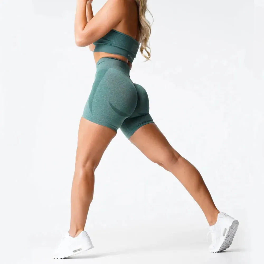 NVGTN High Waisted Seamless Shorts for Women - Smile Contour Yoga Biker Shorts | Perfect for Gym, Workout & Casual Wear