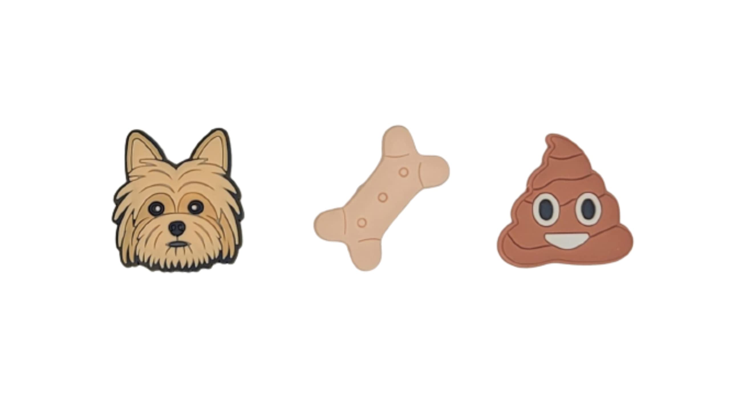 3-Pack Yorkie Yorkshire Terrier Dog Biscuit Poop Shoe Charms for Crocs Clogs - Cute Pet Accessories for Dog Lovers & Crocs Enthusiasts - Perfect for Jibbitz Collection & Funny Footwear Decor