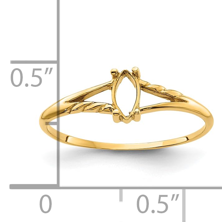 14K Yellow Gold Birthstone Ring Mounting - Size 7.0, No Stones Included - Perfect for Custom Jewelry, Anniversary Gifts & Personalized Birth Month Rings