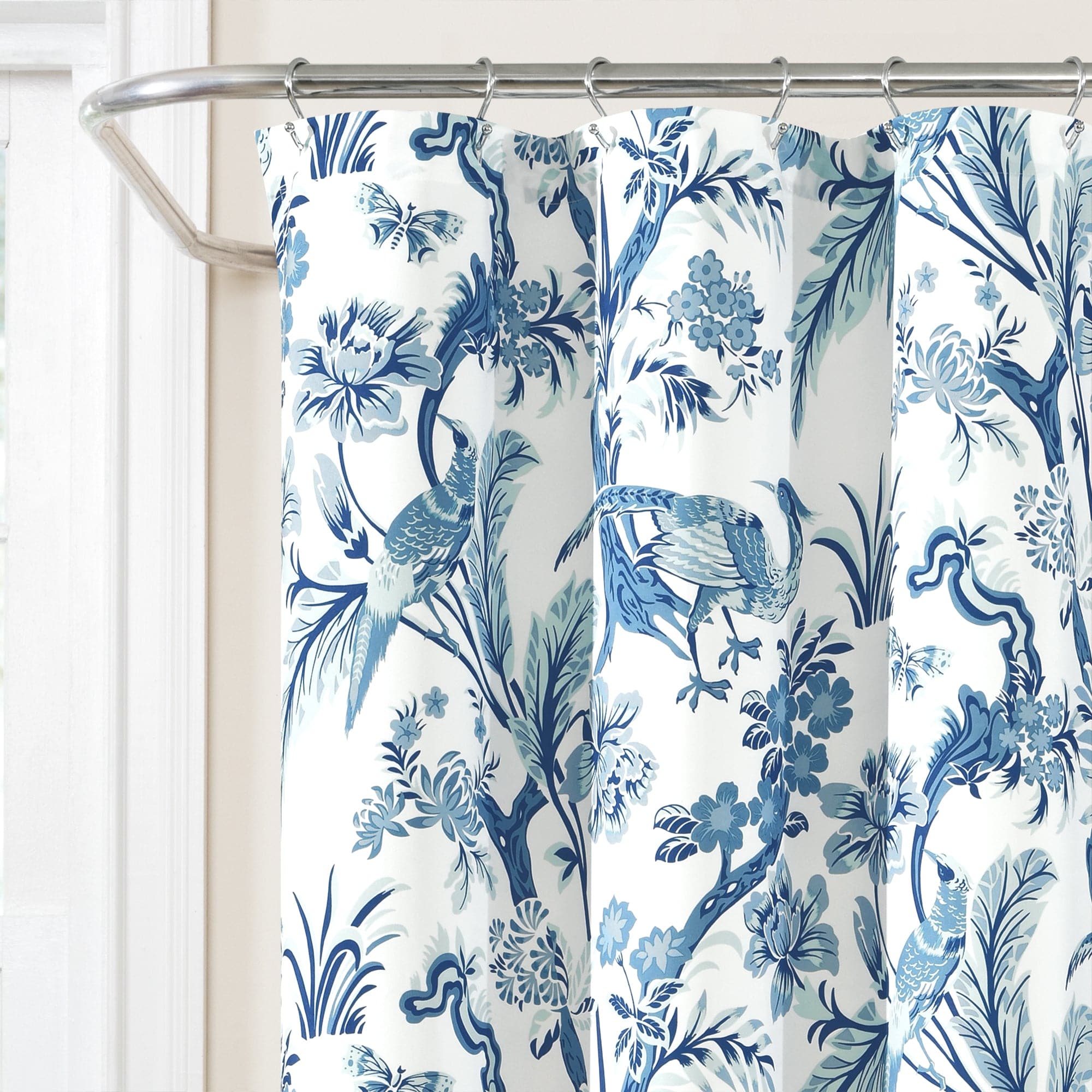 Dolores Waterproof Fabric Shower Curtain with Hooks - Elegant Bathroom Decor for Modern Homes & Apartments