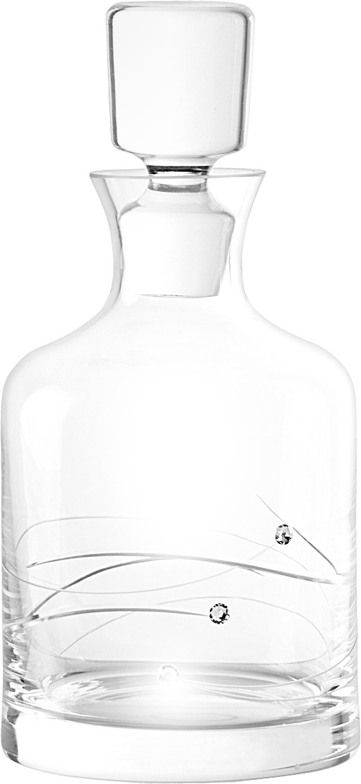 Barski Premium 26 oz Whiskey Decanter Set with 4 Crystal 10.5 oz Tumblers - Handmade European Glass Barware Decorated with Genuine Diamonds - Luxury Gift Boxed for Home Bar, Wedding & Anniversary Gifts - Elegant Cocktail Serving Set for Whiskey, Bourbon & Scotch