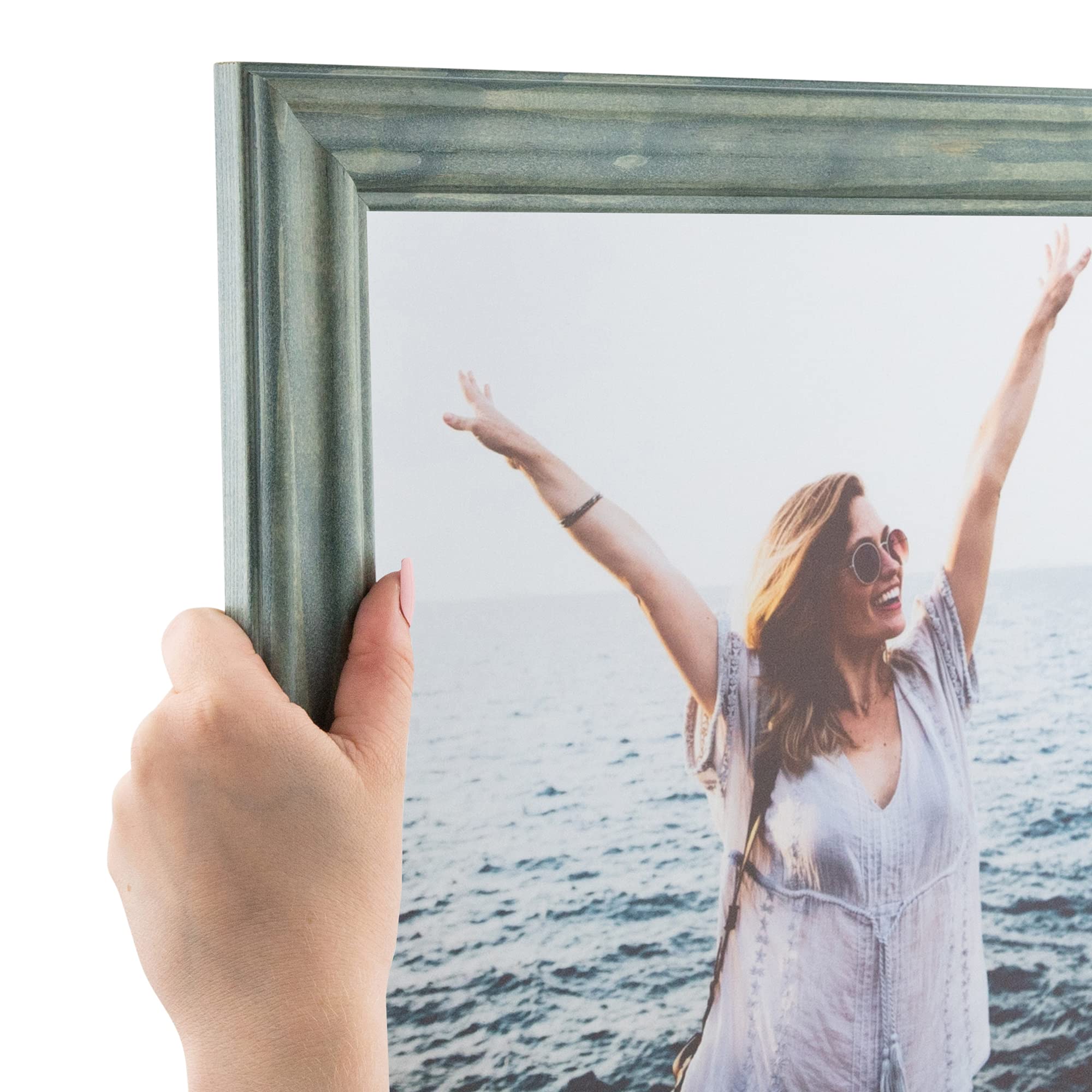 ArtToFrames 12x40 Inch Green Wood Picture Frame - 1.5 Inch Custom Poster Frame for Art & Photos with Economy Acrylic - Perfect for Home Decor, Office Wall Display & Gift Giving