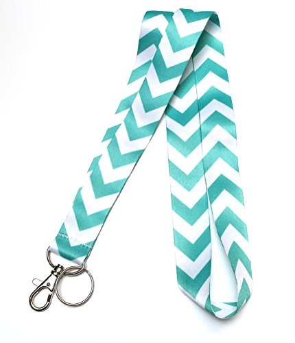 Turquoise Teal / White Chevron