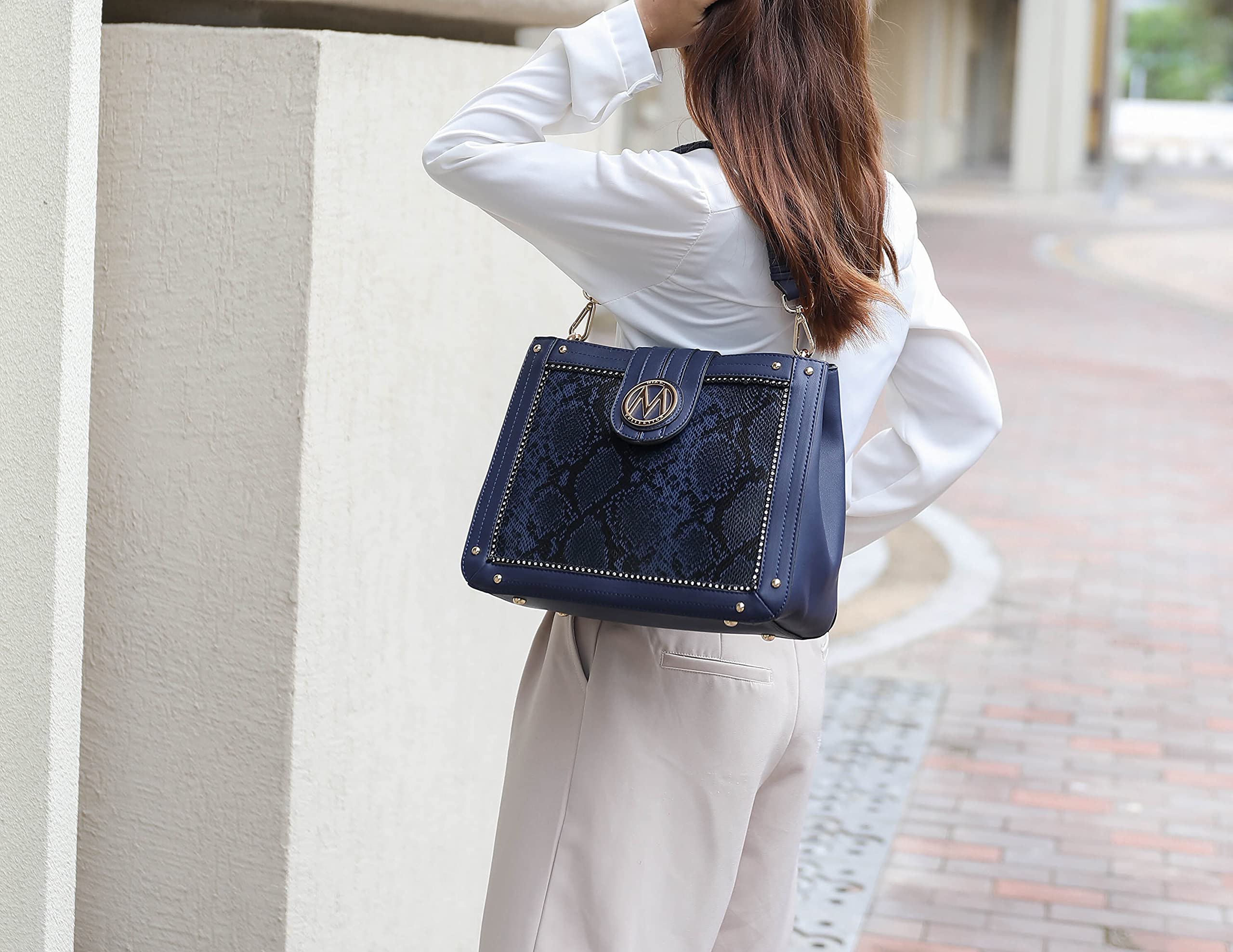 MKF Collection Vegan Leather Crossbody Bag for Women - Stylish Top Handle Shoulder Purse by Mia K | Perfect for Work, Travel & Everyday Use
