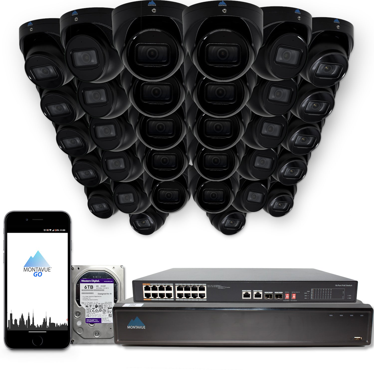 MTT8108 X Package - 8MP 4K SMD 4.0 Turret Security Camera System with 32 Channel NVR & 6TB HDD for Home/Office Surveillance