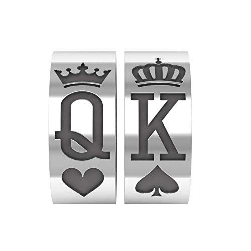 King and Queen Couple Rings - Sterling Silver Matching Wedding Bands for Him & Her | Perfect Engagement Rings, Anniversary Gifts for Couples | Ideal for Proposals, Vow Renewals, and Romantic Occasions